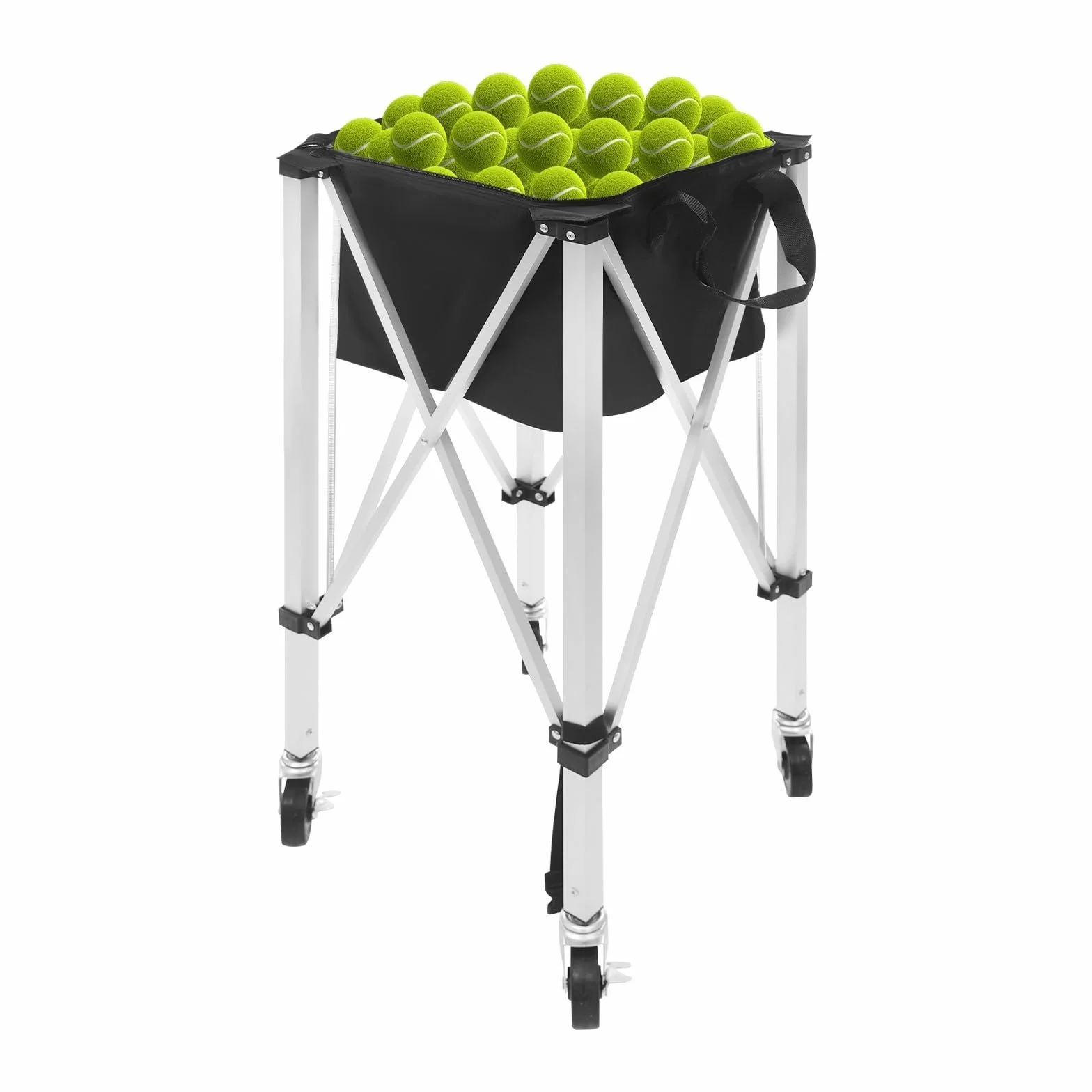 Tela Oxford de aluminio Canasta plegable para pelotas de tenis 150-170 con ruedas asa de transporte