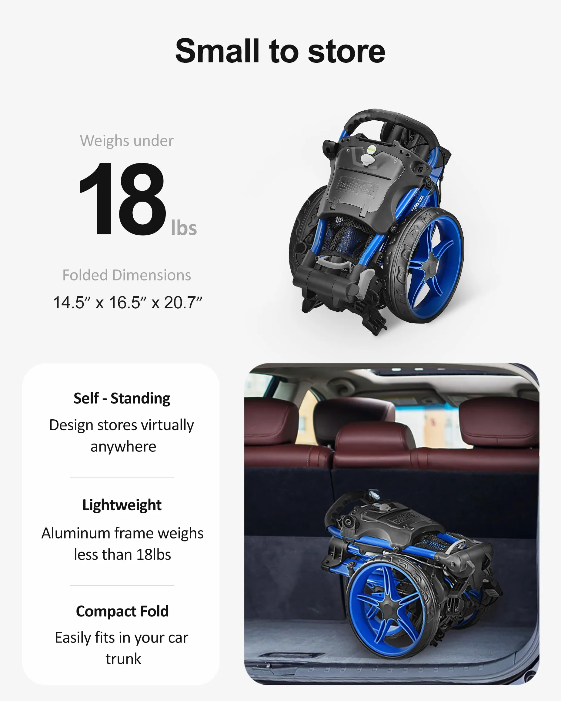 Caddytek CaddyLite Carrito de Golf Compacto semiautomático Plegable