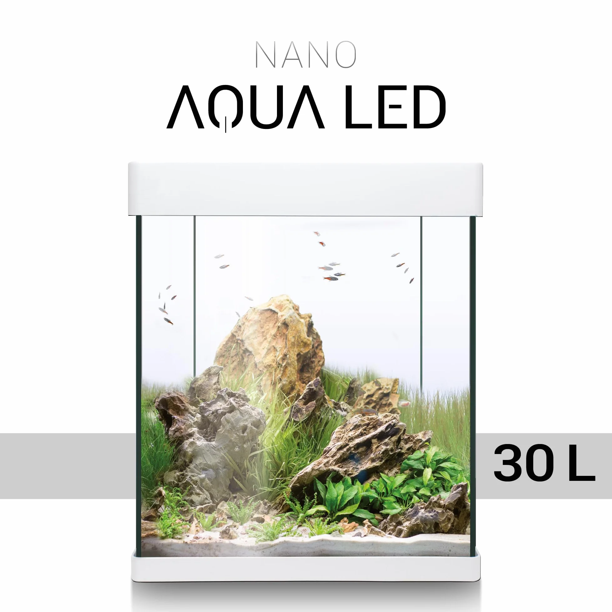 ICA KNA30 NANO Aqualed Crystal - Kit acuario, Blanco