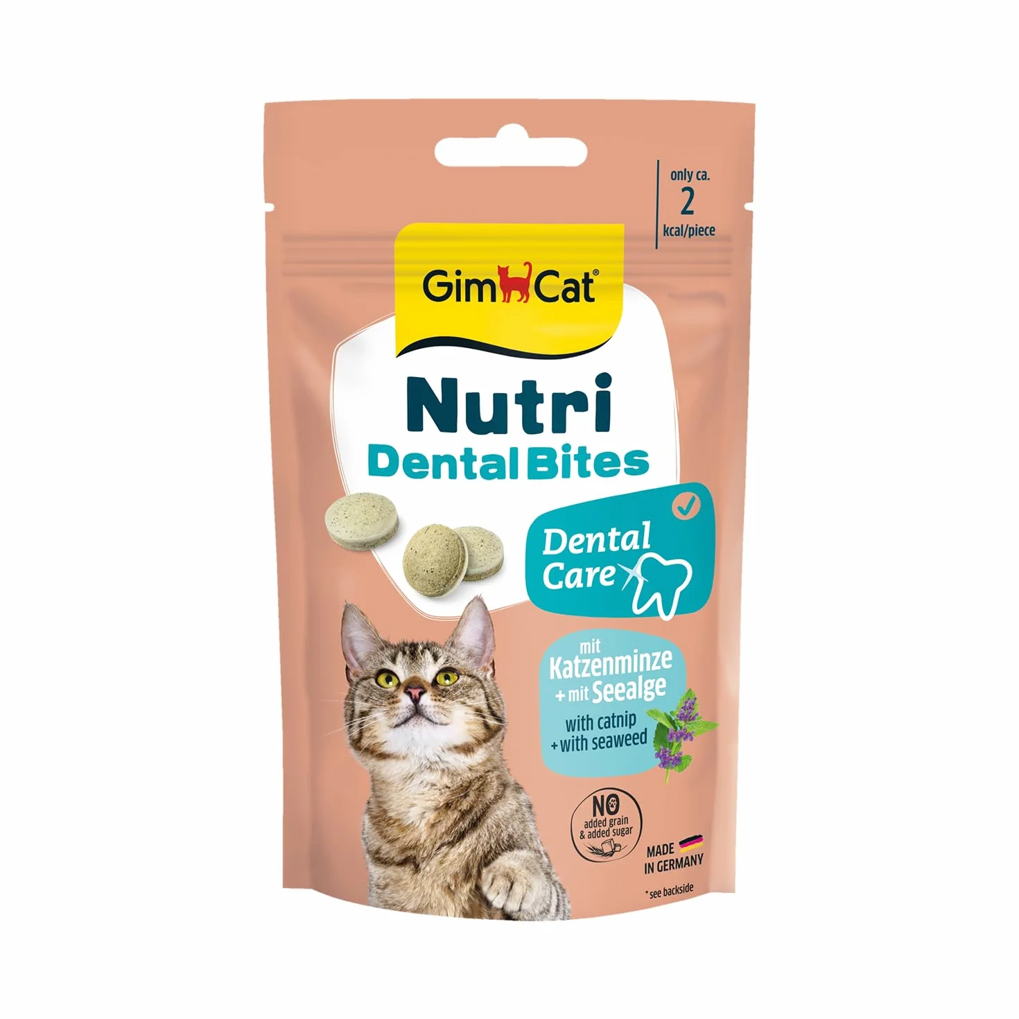 GimCat Nutri Dental Bites – Delicioso Aperitivo con una Receta específica para el Bienestar de tu Gato – 1 Bolsa (1 x 40 g)