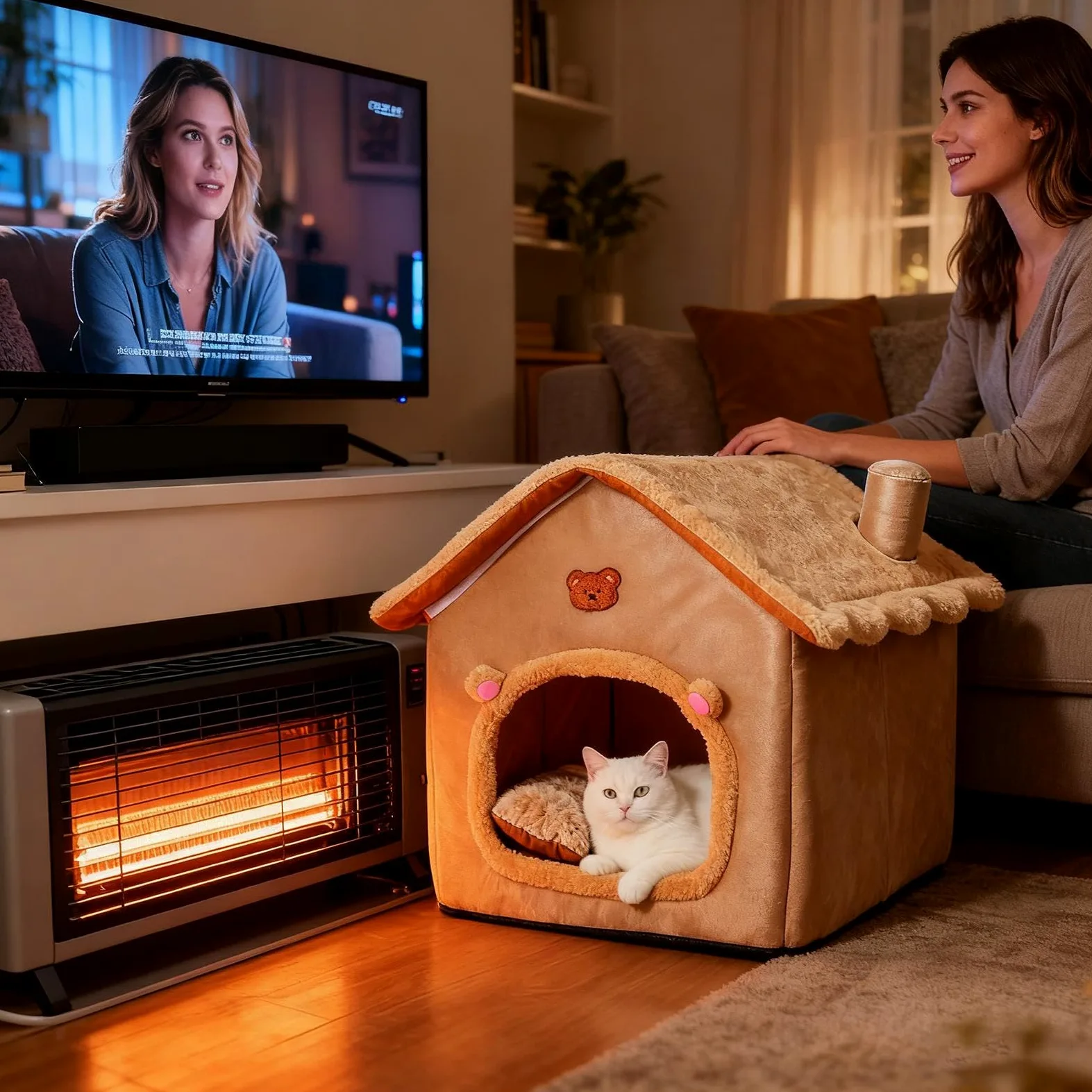 Cama Cueva Para Gatos Refugio Calmante Plegable Antideslizante | Cama Casa para Gatos y Invierno Interior Para Mascotas De Interior Y Perros Pequeños Invierno Dormitorio Sala Balcón
