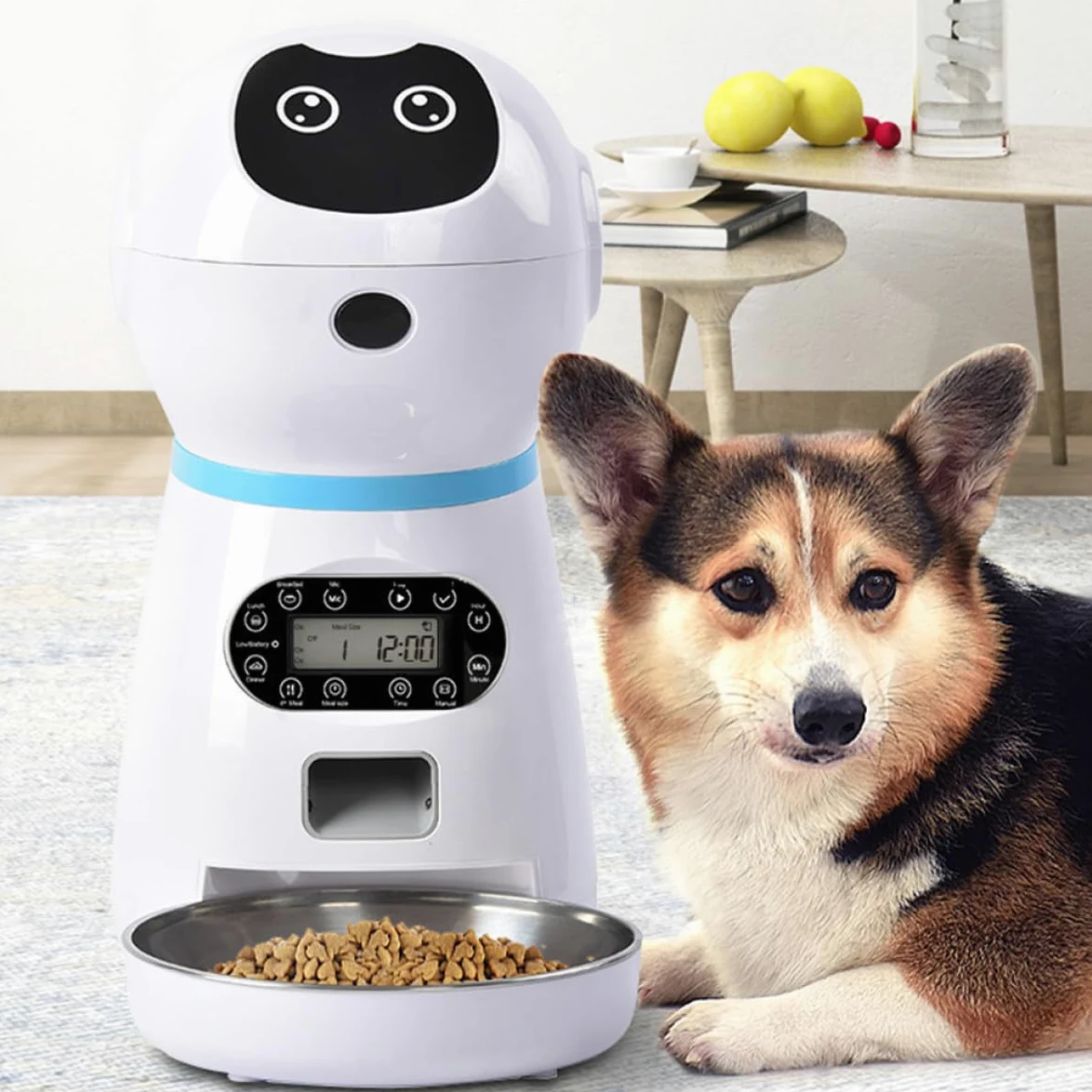 PRETYZOOM Comedero Inteligente para Mascotas 3.5l Dispensador Automático de Comida Seca con Grabación de Voz y Temporizador Programable para Perros, Gatos y Conejos, Suministros