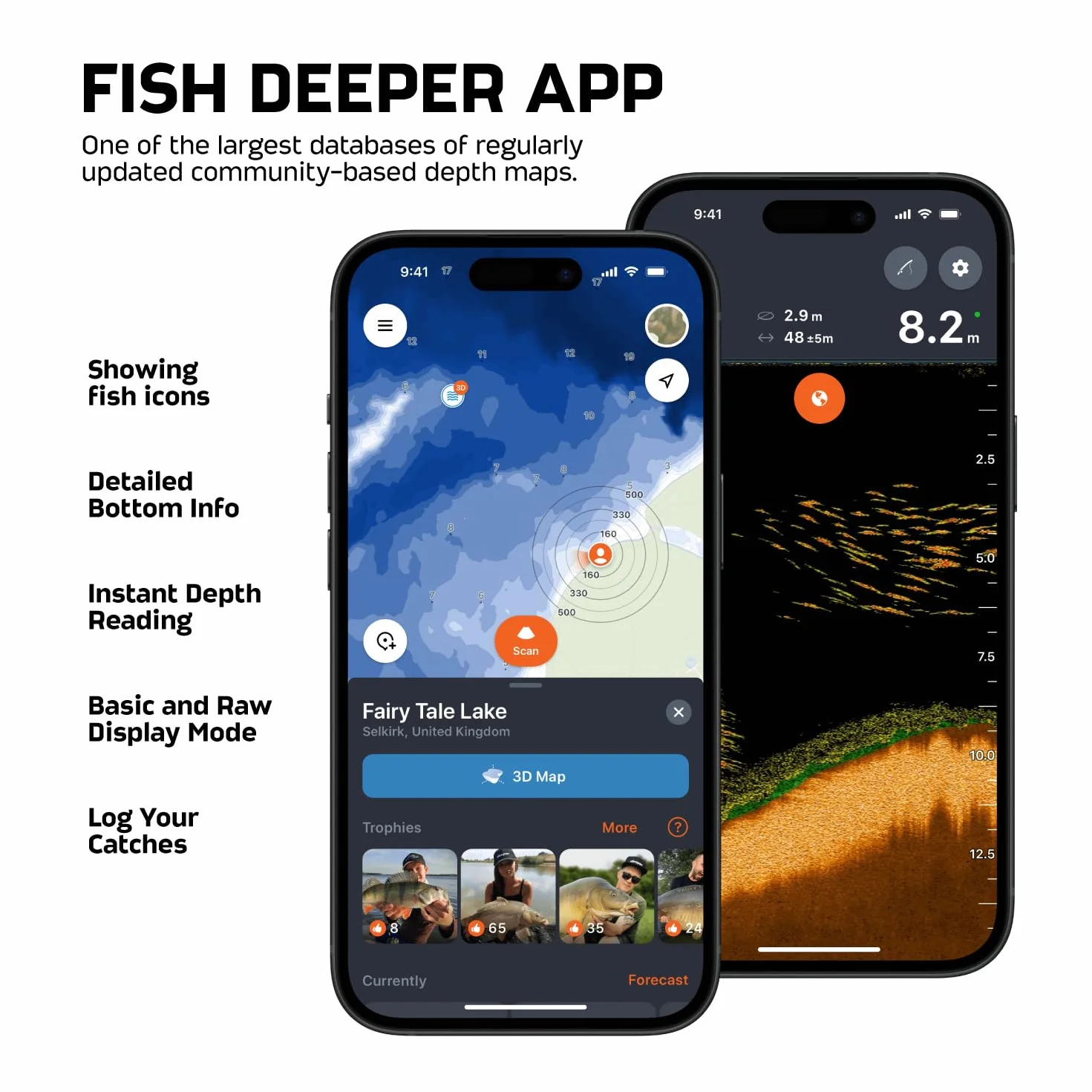 Deeper Pro+ 2 Sonda de Pesca 100m Detector Radar Peces Portátil WiFi GPS