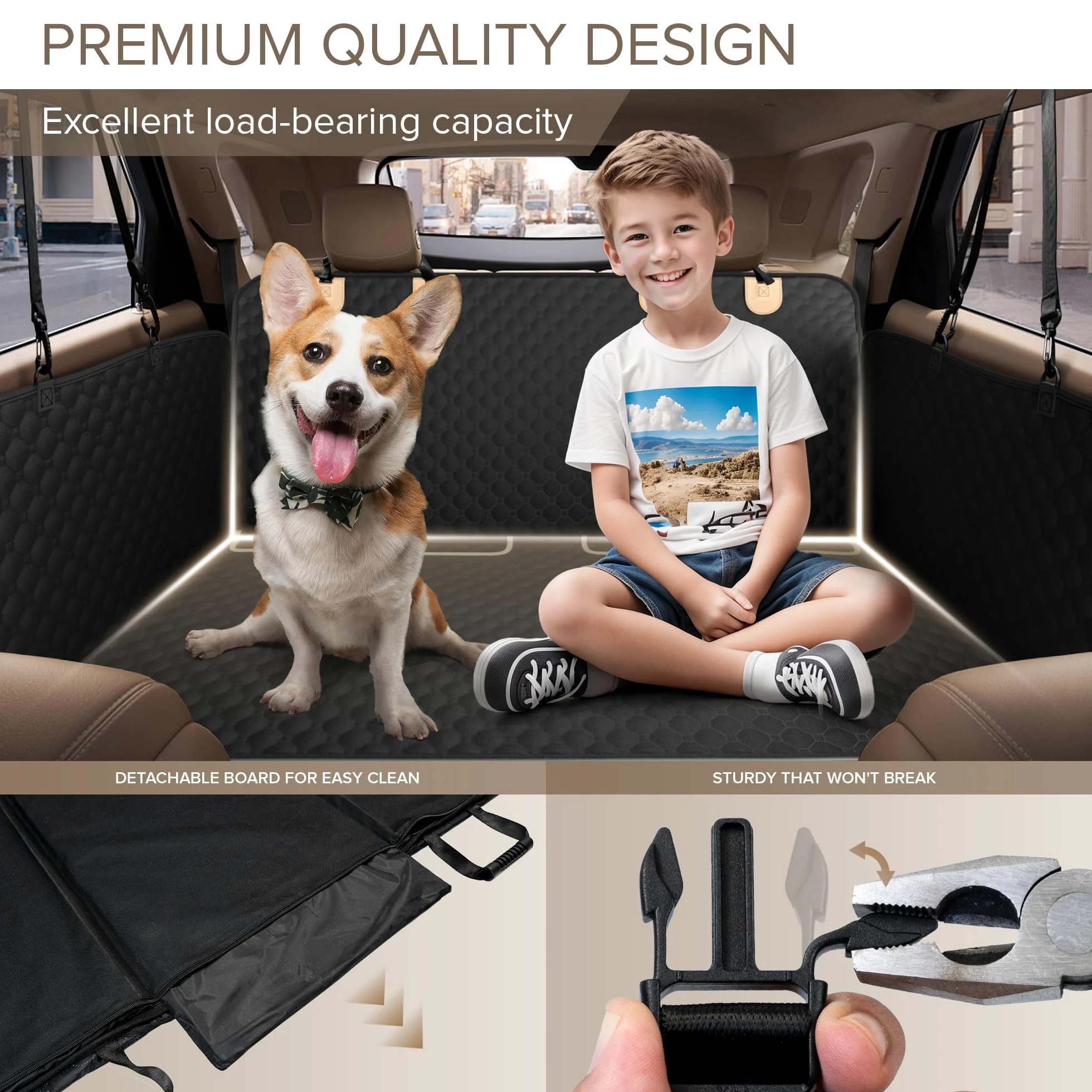 Funda Protector de Asiento de Coche para Perro para Macan 2014-2023, Cubre Asientos Perro Cubierta Alfombra de Asiento Coche para Perros Transportar y Viaje
