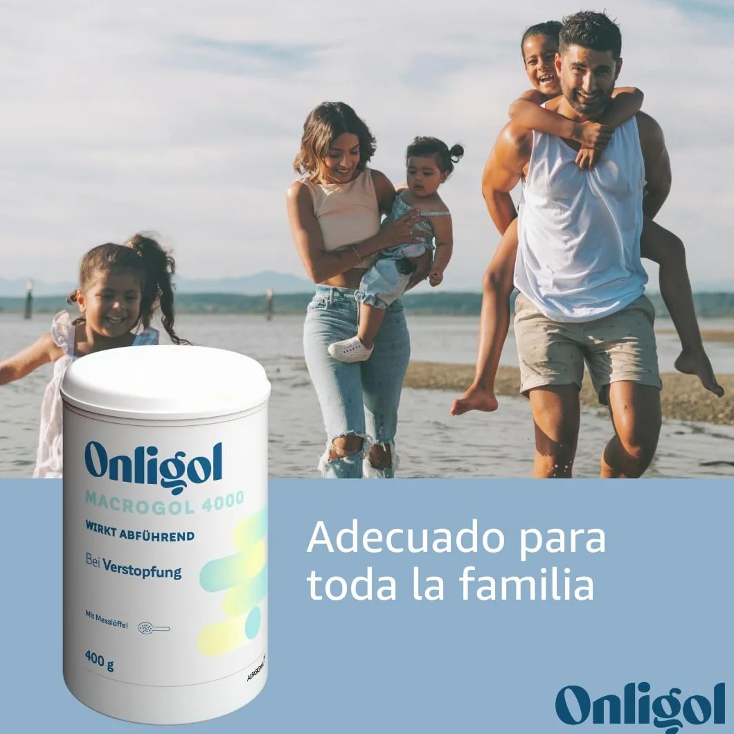 Onligol Macrogol 4000 - Ayuda suave y eficaz para el estreñimiento y el estreñimiento - con macrogol 4000 - sin aditivos ni azúcar, 400 g de polvo