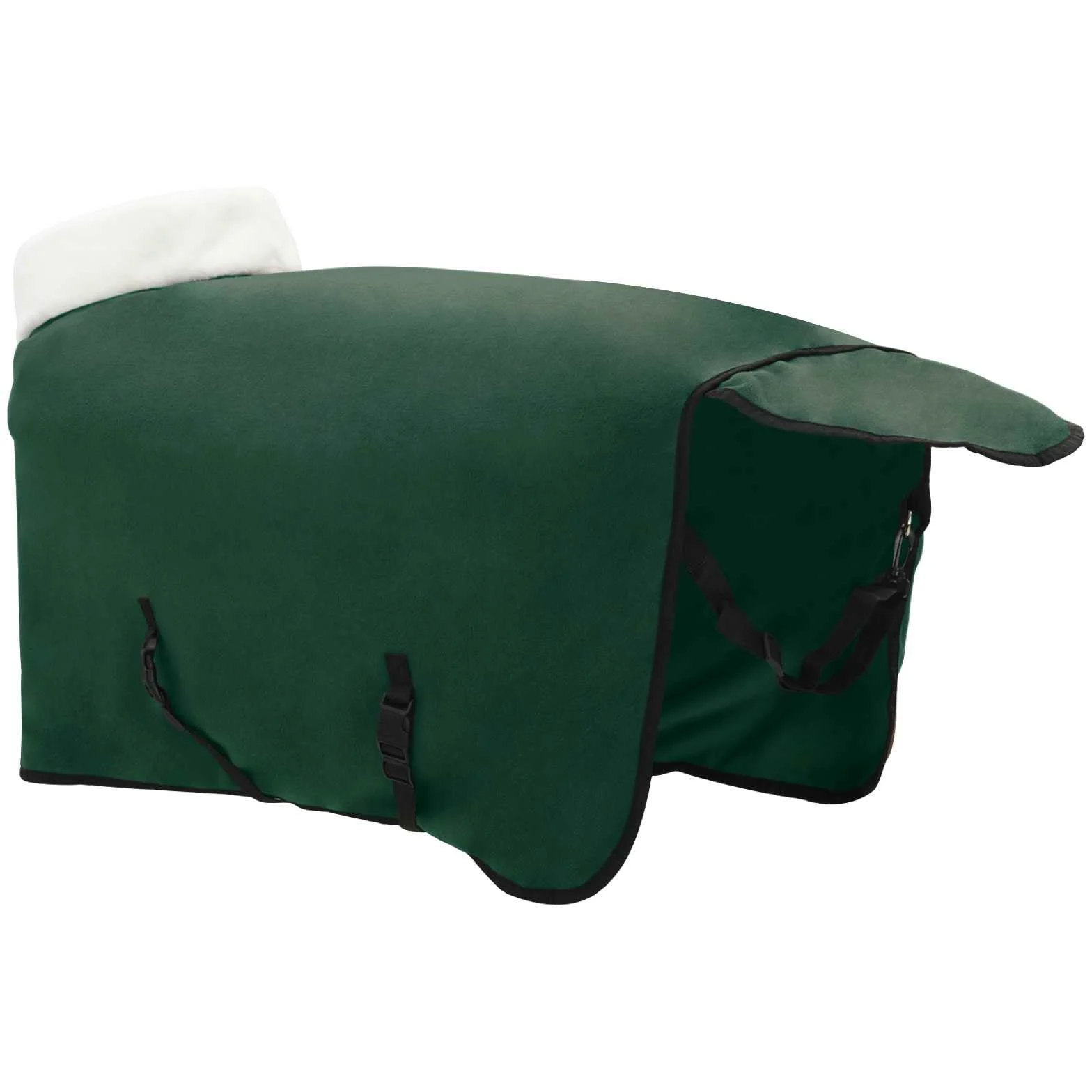 Manta para caballo, forro polar, 75 cm, con hebillas ajustables, resistente al viento y transpirable, manta de invierno para establo, sauce y exterior, incluye solapa de cola y cinturón