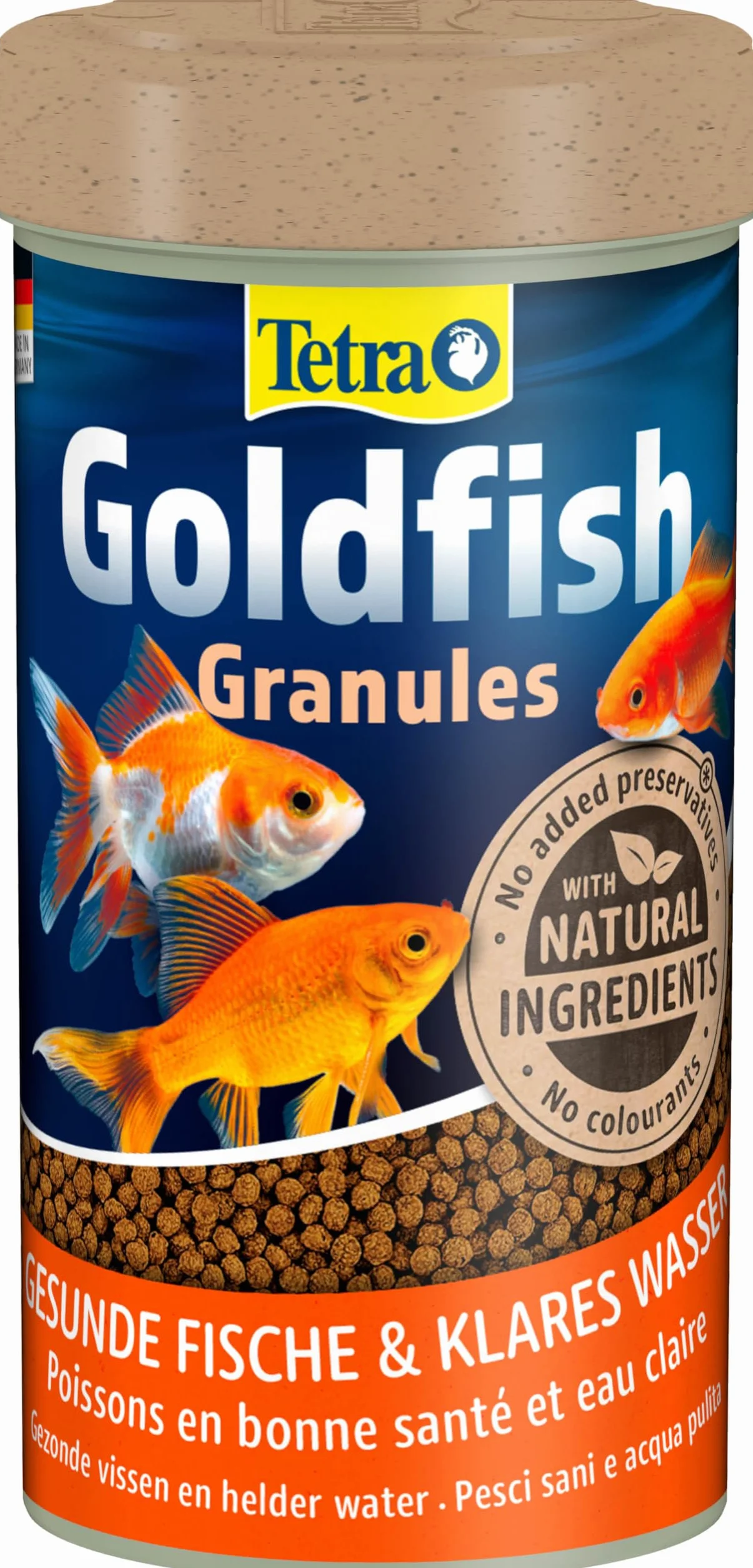 Tetra Goldfish Granules - Alimento granulado para carpines dorados y otros peces de agua fría, lata 250 ml