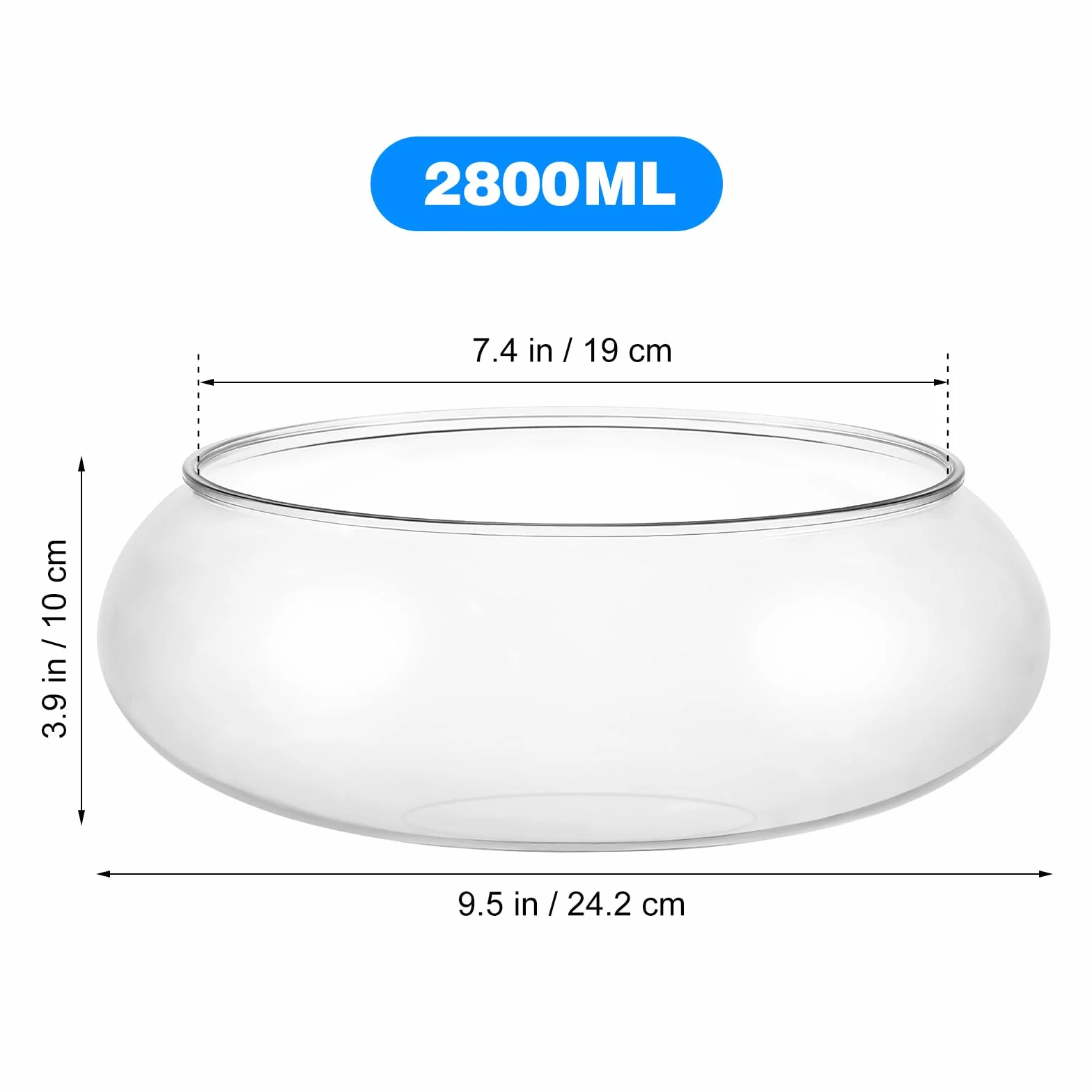 Happyyami Pecera de plástico Transparente Florero de Flores de Boca Ancha Terrario Redondo Tanque Betta de plástico pequeño Acuario hidropónico Jarrón Jardinera Pecera como