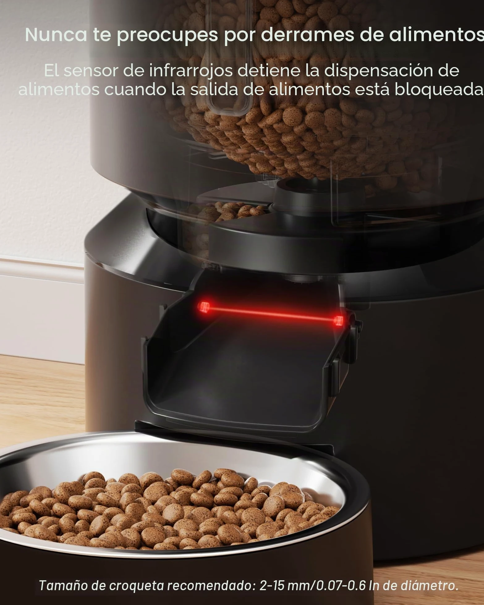 PETLIBRO 5G WiFi Comedero Automático para Gatos 5L con App- Dispensador de Comida para Perros, Sensor y Bloqueo de Comida Baja, 1-10 Comidas al Día, Control de App, con Tazón de Acero Inoxidable