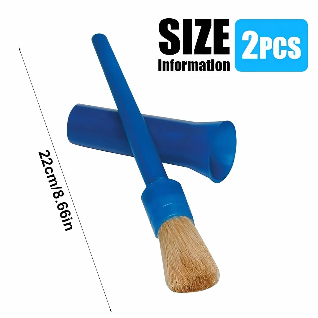 2pcs Cepillo para pezuñas de caballo con tapa hecha de pelo de cerdo cepillo para el cuidado de las pezuñas