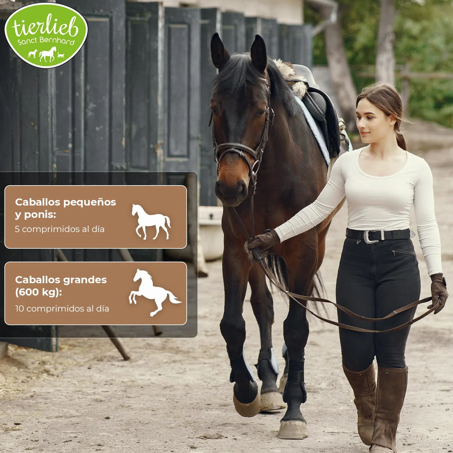 Biotina para Caballos – Pastillas para Cascos Fuertes y Flexibles, Mejora de Piel y Pelaje, Vitamina B8 para Equinos – 50 Días, Fácil Dosificación