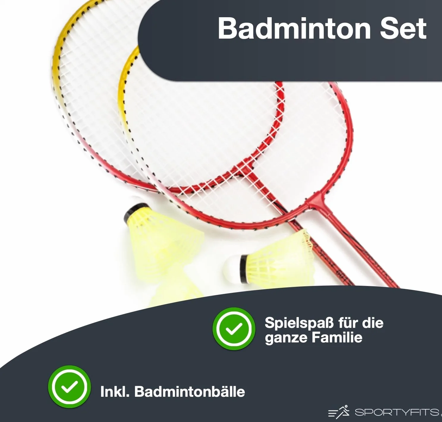 Juego de raquetas de bádminton para adultos con 3 pelotas de entrenamiento y competición