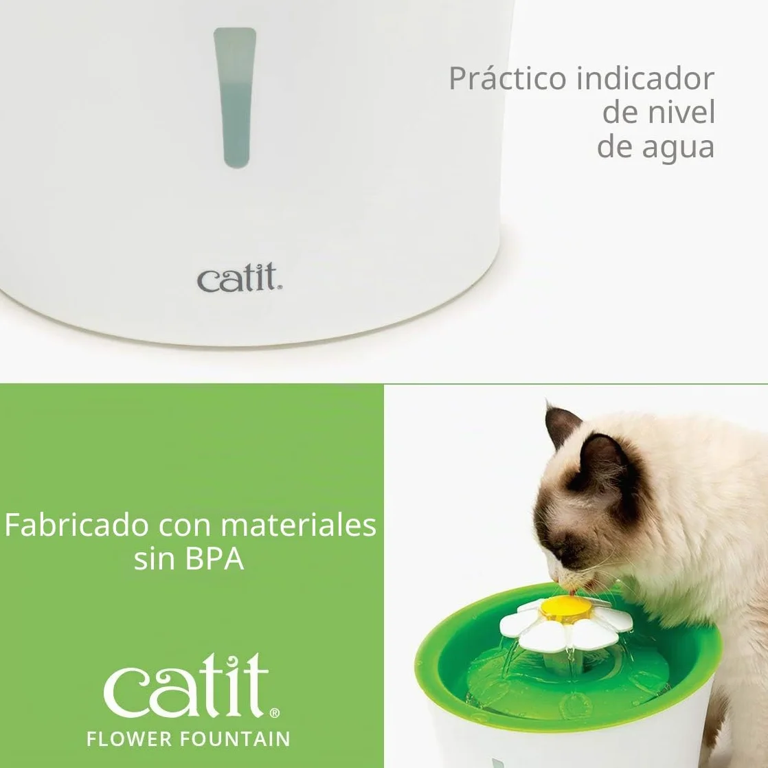 Catit 43742W Bebedero Fuente Flor 3, 3 L