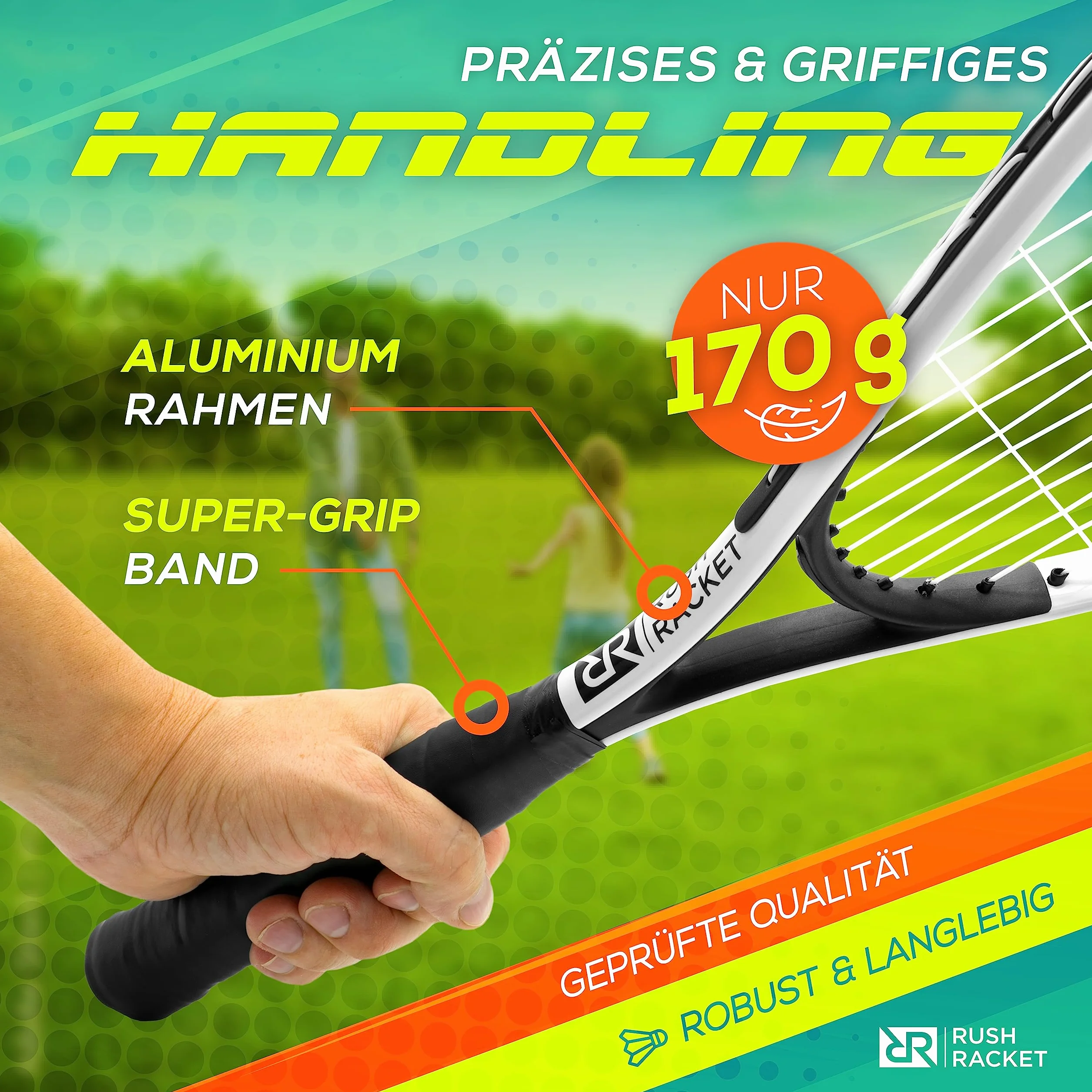 Juego de bádminton RS3 Speed 5 piezas raquetas pelotas bolsa transporte crossminton blanco