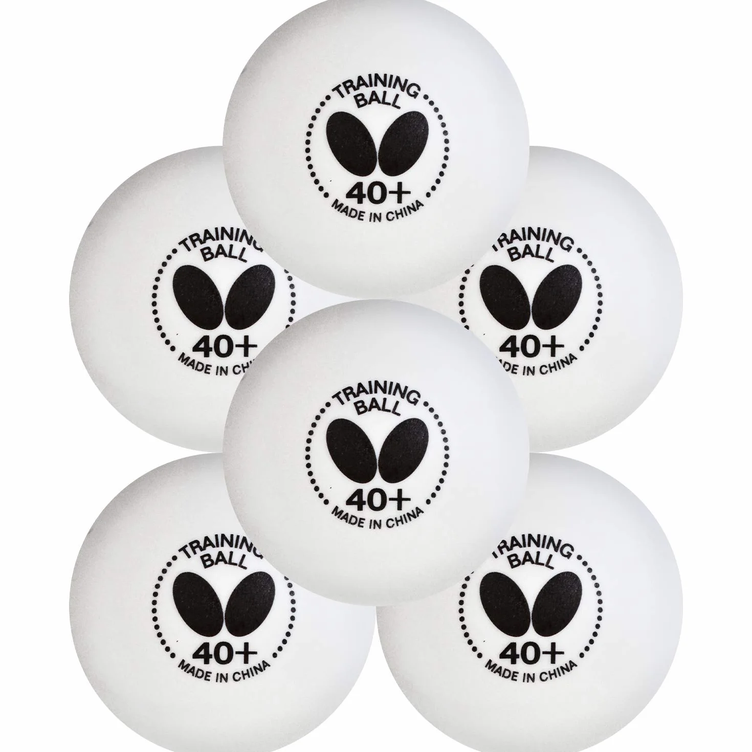 Butterfly 40+ Pelota de Entrenamiento Blanca Caja de 6 o 120 Bolas