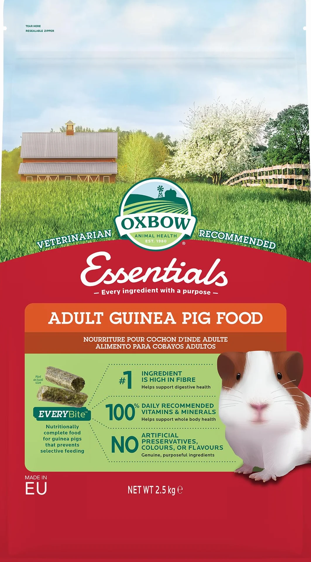 Oxbow Essentials Comida para Cobayas Adultas - 2,5kg