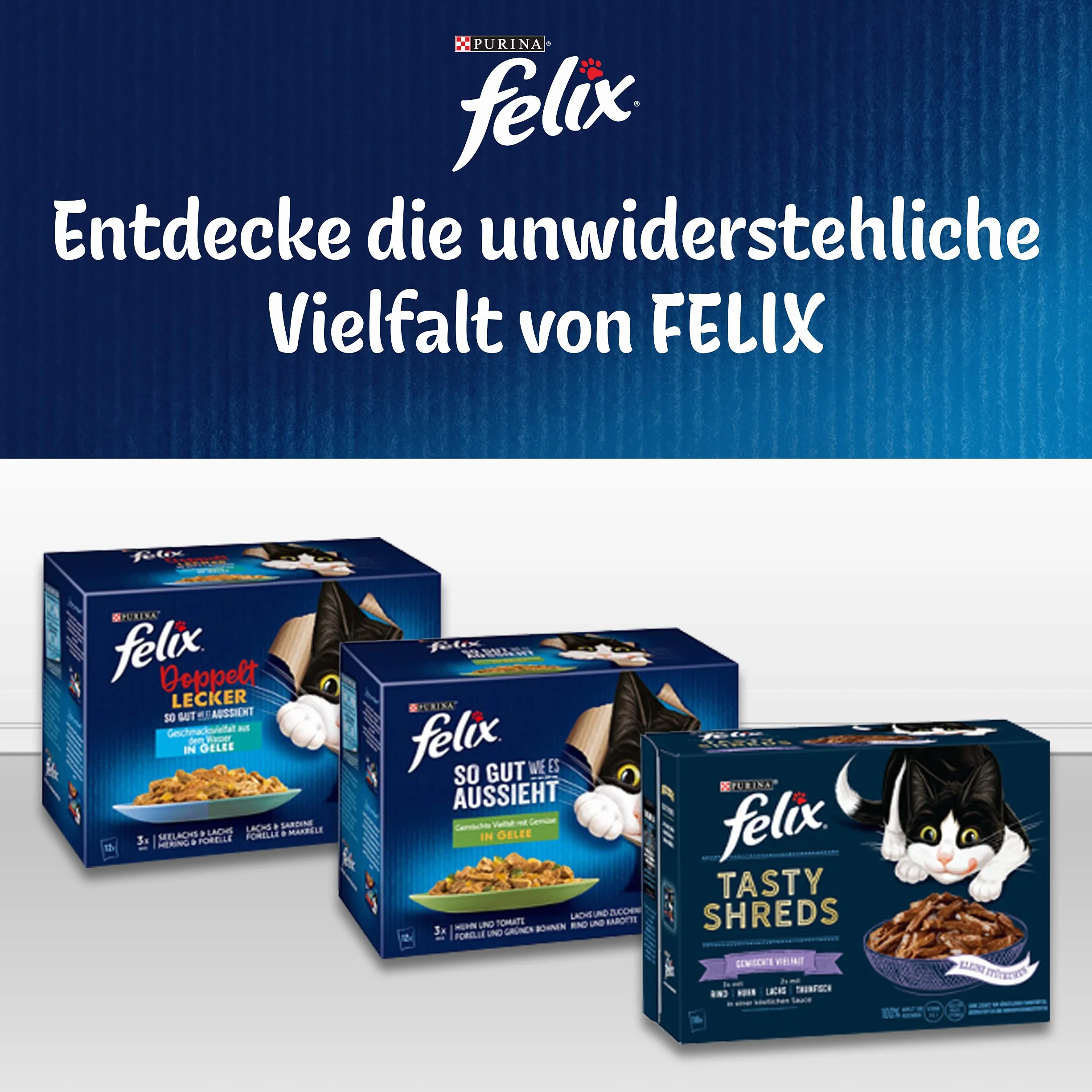 Purina Felix Fantastic Comida Húmeda para Gato Adulto Pack Surtido Carne y Pescado, 120 Sobres de 85g