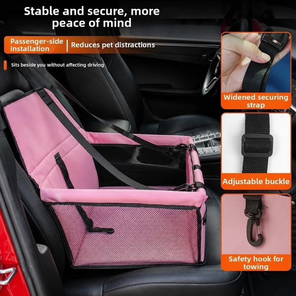 Funda plegable para asiento de coche para perros, bolsa de transporte Oxford impermeable con malla transpirable, transportador de mascotas para coches, bolsa de viaje plegable para perros, organizador