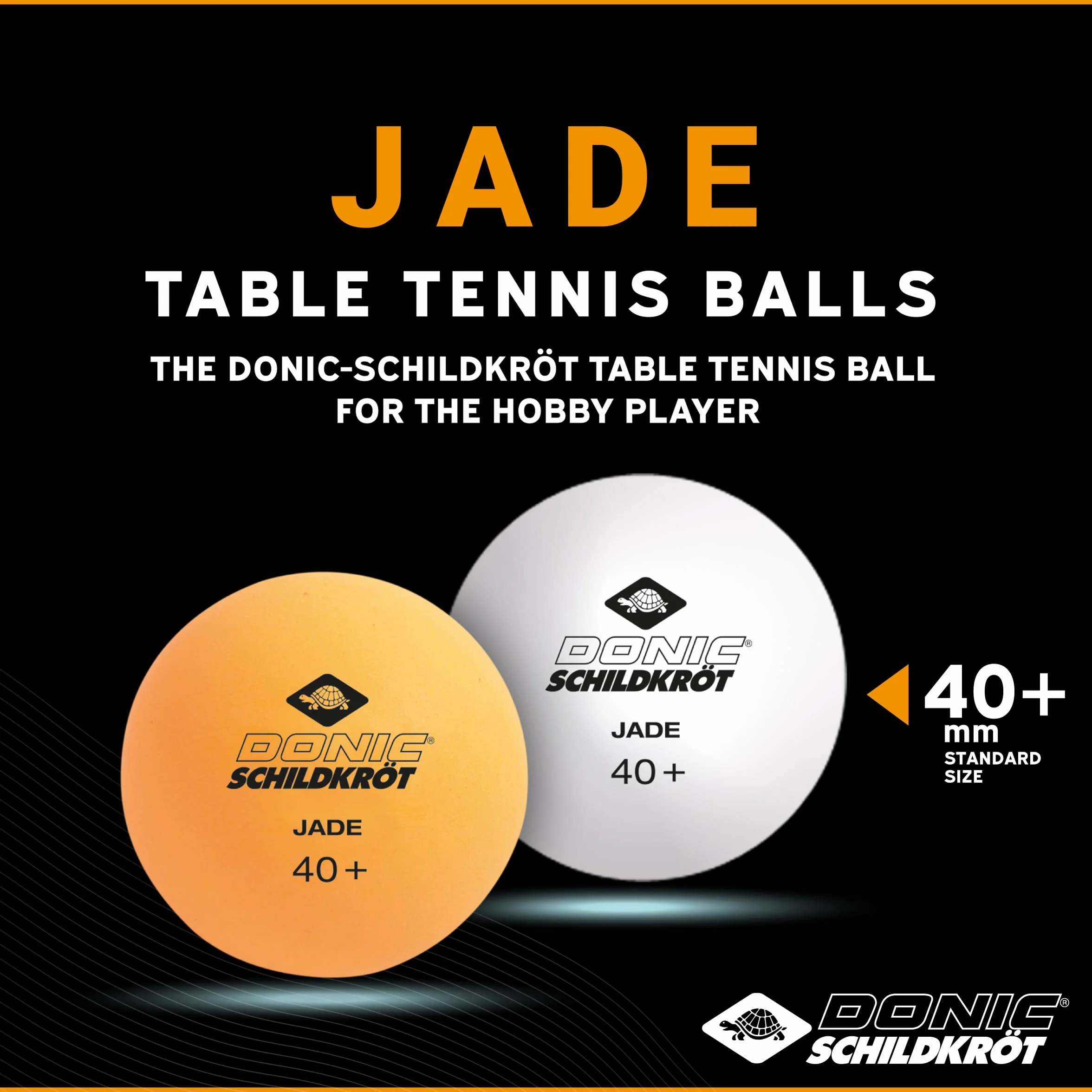 Donic-Schildkröt Pelota de Tenis de Mesa Jade, Calidad Poly 40+