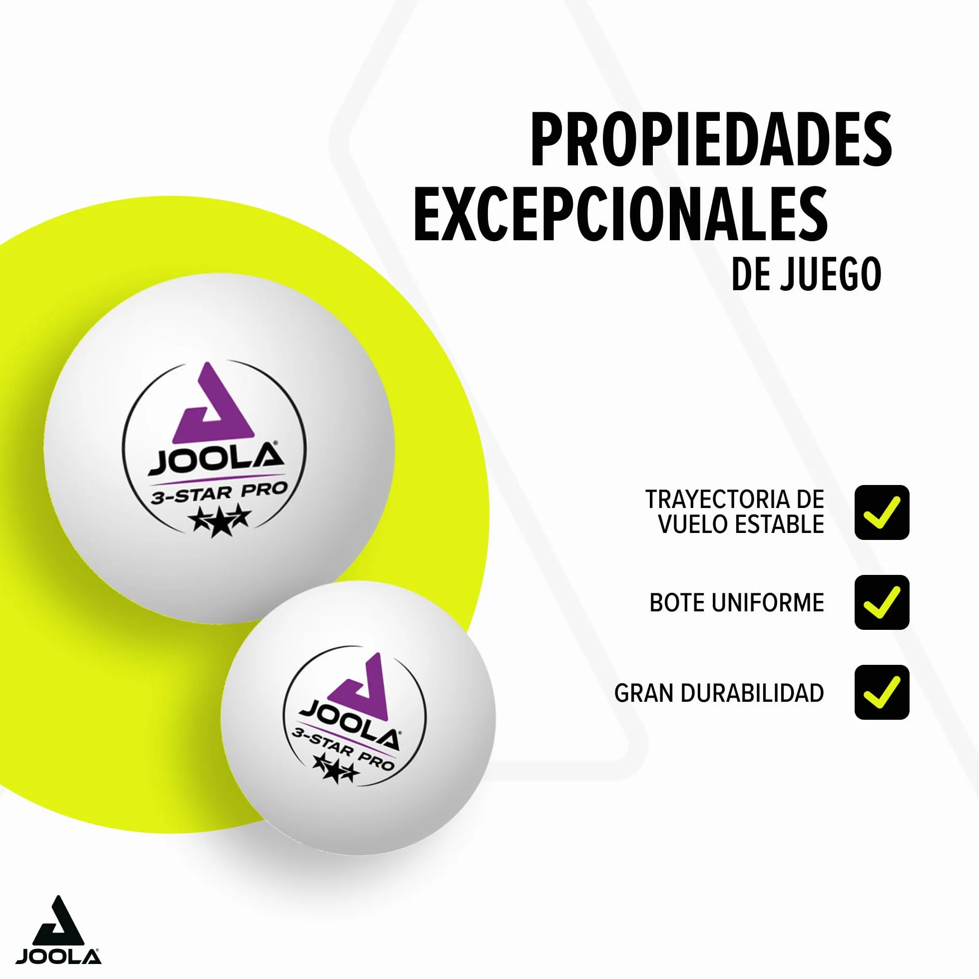 JOOLA Pelotas de Tenis de Mesa 3-Star, 3 Estrellas, para Interior y Exterior