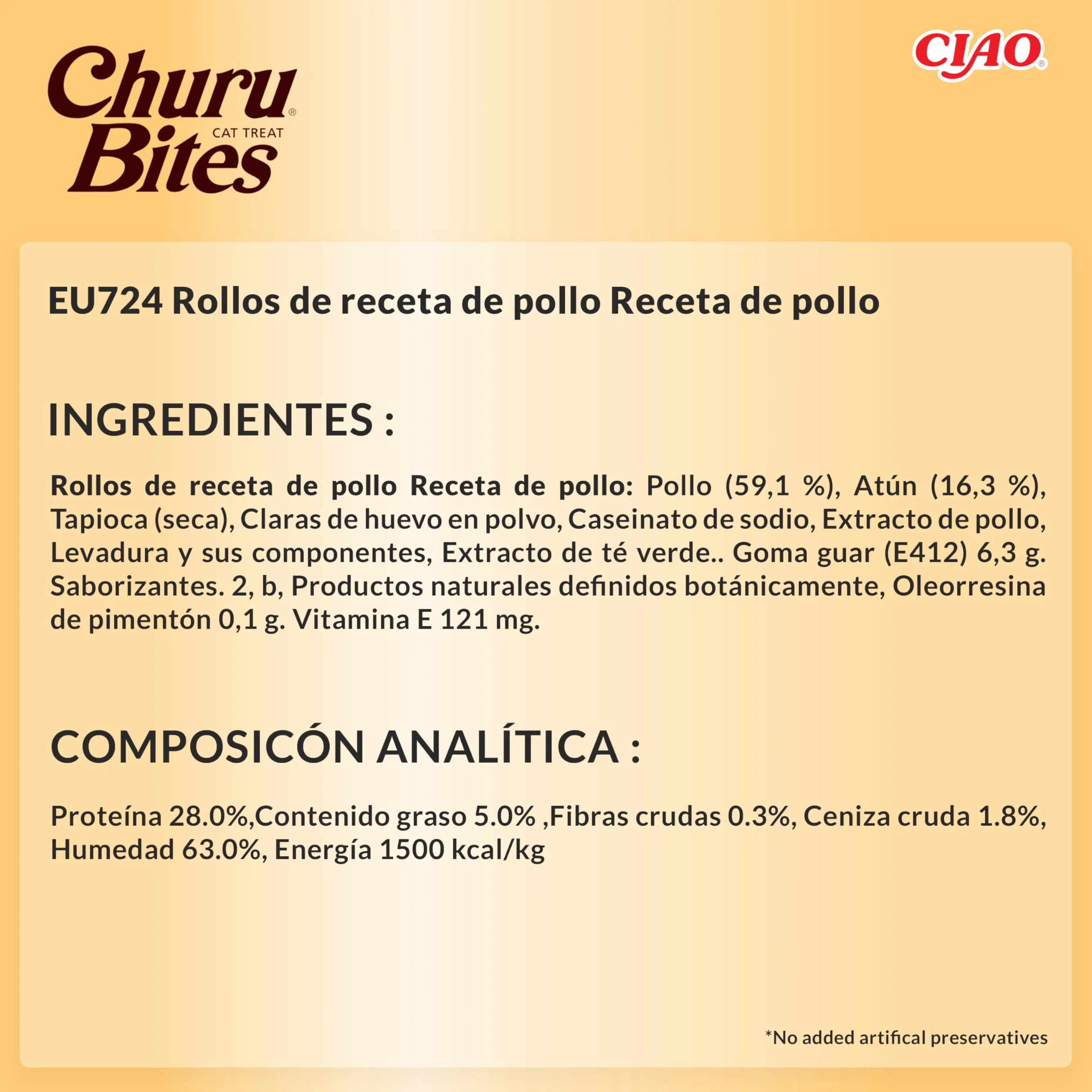 INABA Churu Bites Gatos - Receta Saludable de Pollo - Premios Saludables - Golosinas Crujientes y Cremosas - Pequeña y Práctica Porción Sabor Pollo - Sin conservantes ni Colorantes - 30g (3x10g)