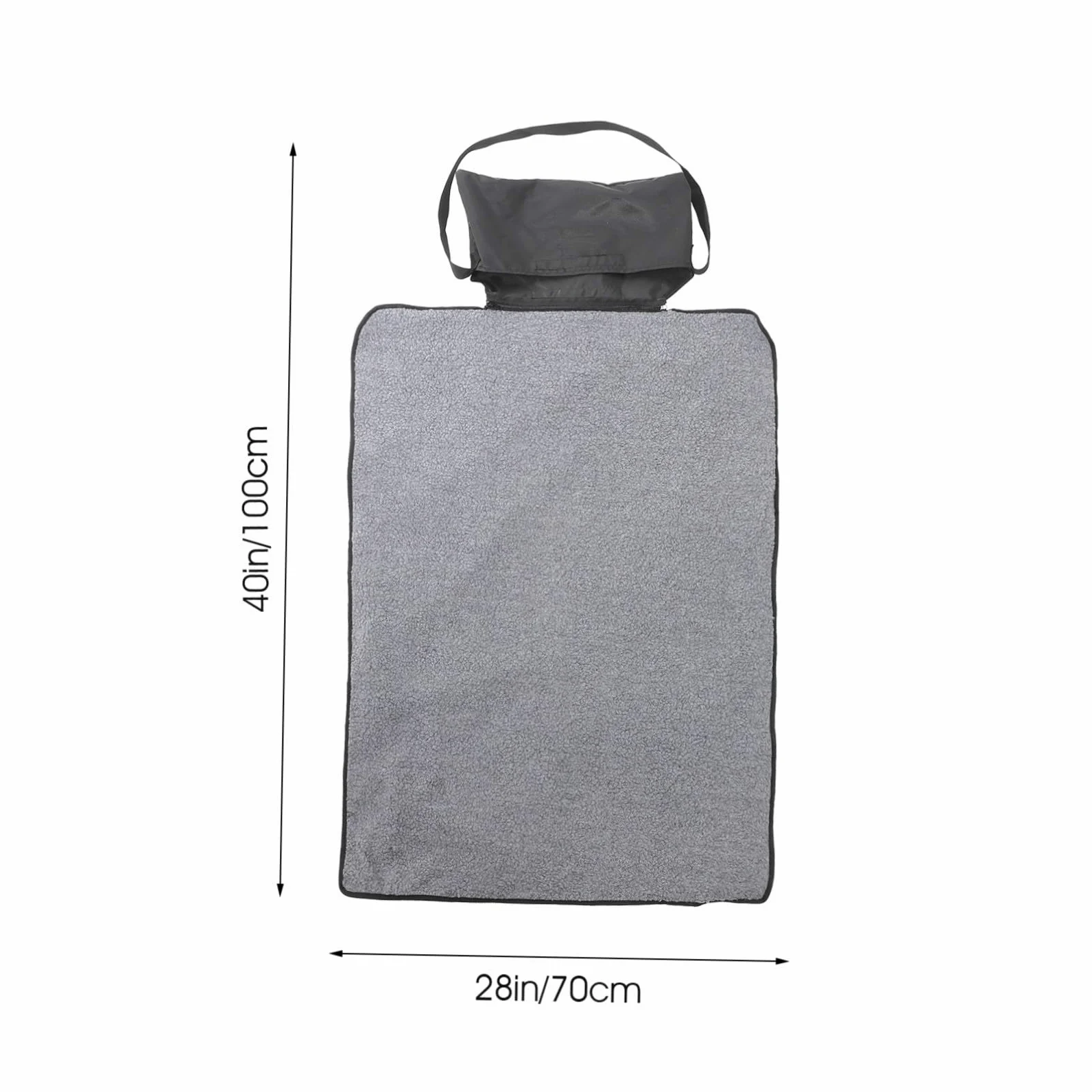 YARNOW Manta Plegable Portátil para Mascotas Térmica Multifuncional Negra | Lana, Rectangular y Lavable, Bolsa Lateral Cremallera, Uso Exterior Cama