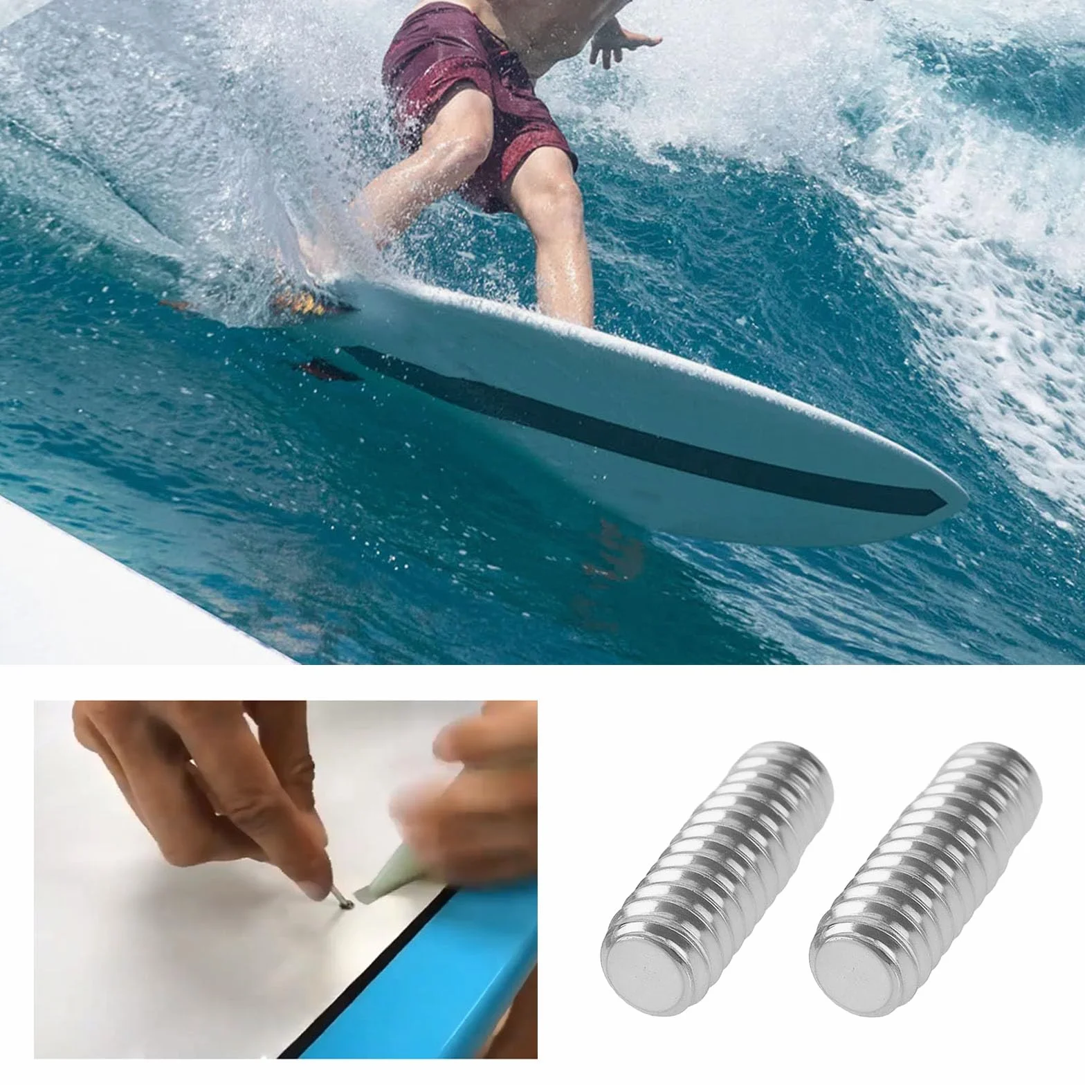 2 Piezas Tornillos Prisioneros para Aletas de Tabla de Surf Compatible con Futures