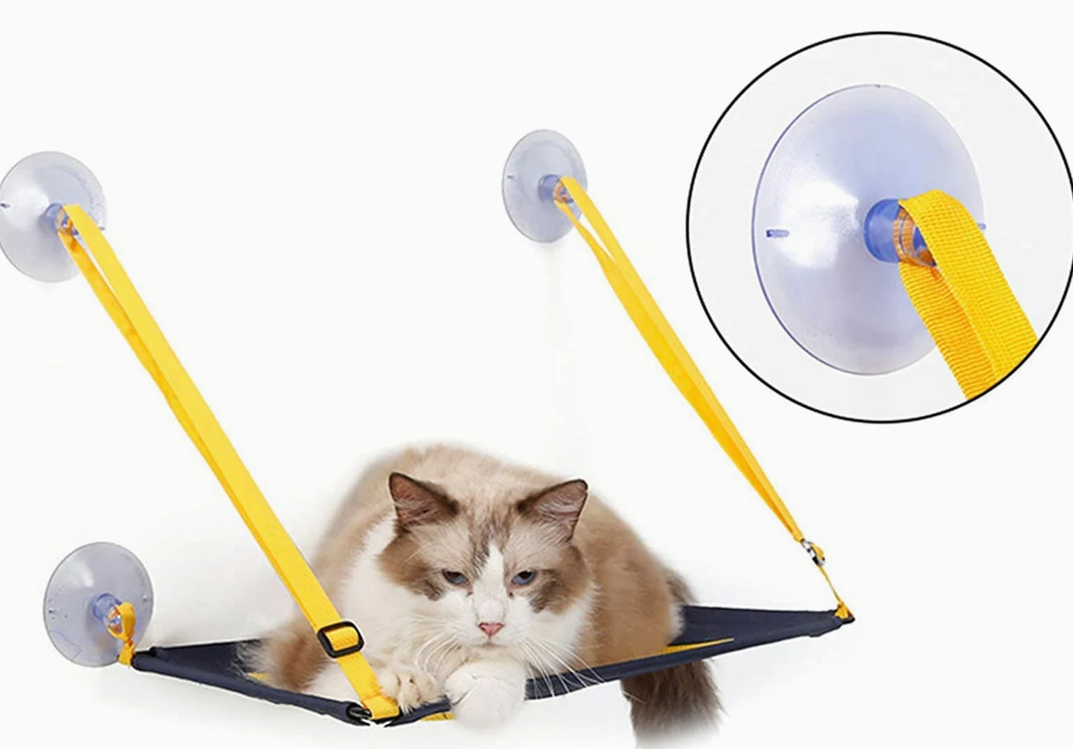 Hamaca para Gato Hamaca Ventana de Gato Ventana Perch Cama Asiento Hamaca para gatos Cama Hamaca colgante para gatos montada en la ventana con 4 ventosas de alta resistencia con capacidad para 44 libr