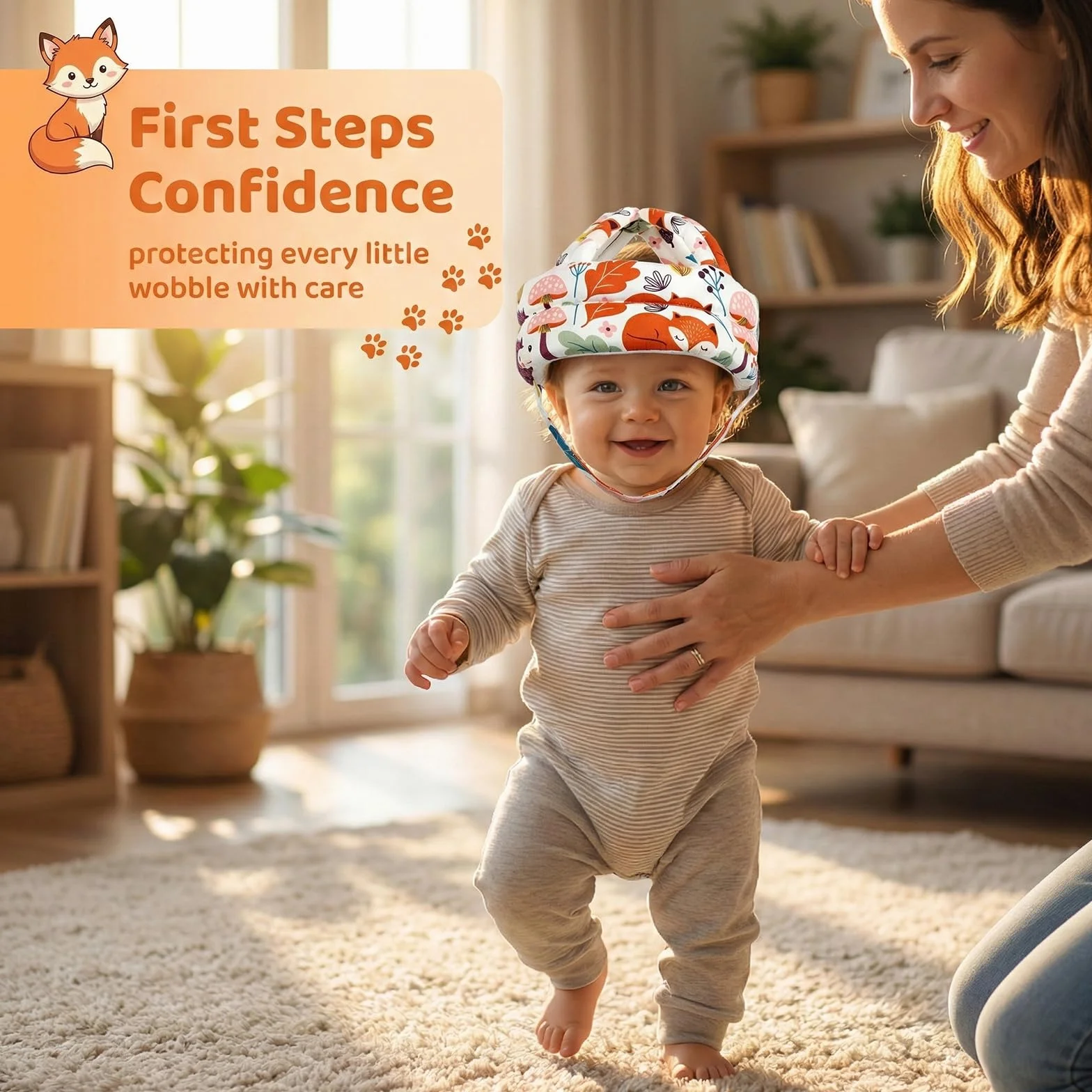 Casco Protector Ajustable y Transpirable Anti-Caídas para Bebés 6-36 Meses