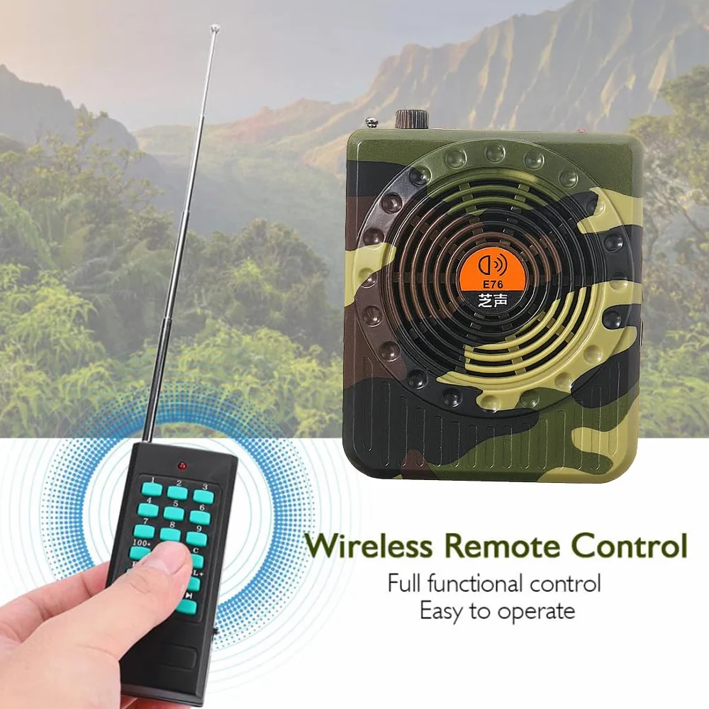 Amplificador de Control Remoto Recargable para Caza al Aire Libre, Altavoz Llamada Señuelo Pequeño Universal