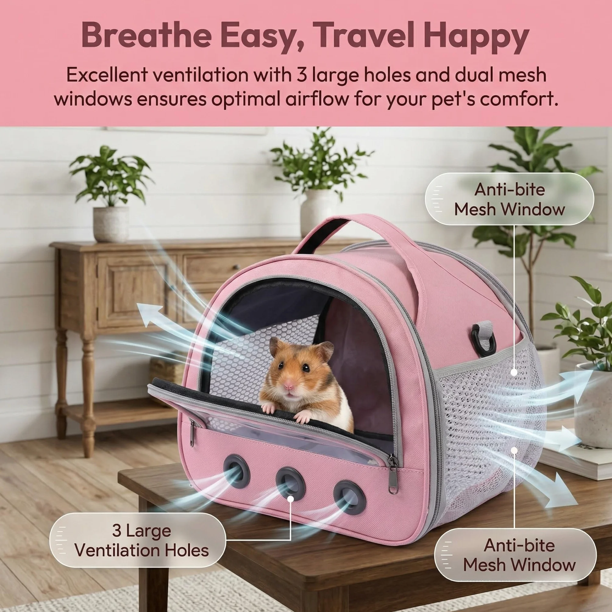 Transportador transparente para mascotas, jaula de viaje transparente portátil, contenedor de transporte, jaula de viaje para pájaros, ratas, hámsters y otros animales pequeños