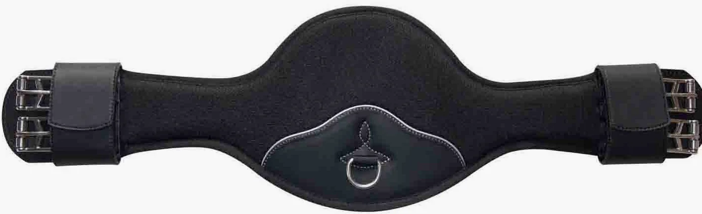 Sillín correa | corta Butterfly Longitud 60 cm| – Cinturón antirozaduras Rainer transpirable Memo Foam antideslizante suave acolchado negro Top calidad | Dressage Saddle Girth – Sliding – Breathable