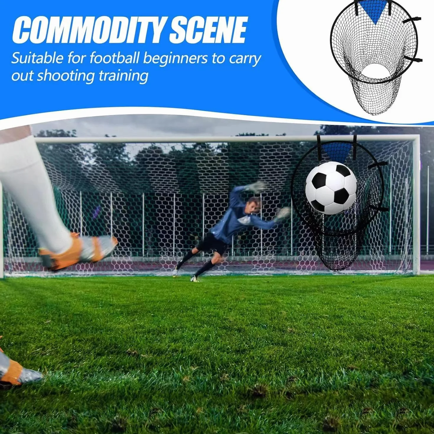 Portería de Fútbol Plegable con Red, Entrenamiento y Práctica de Tiro (Negro)