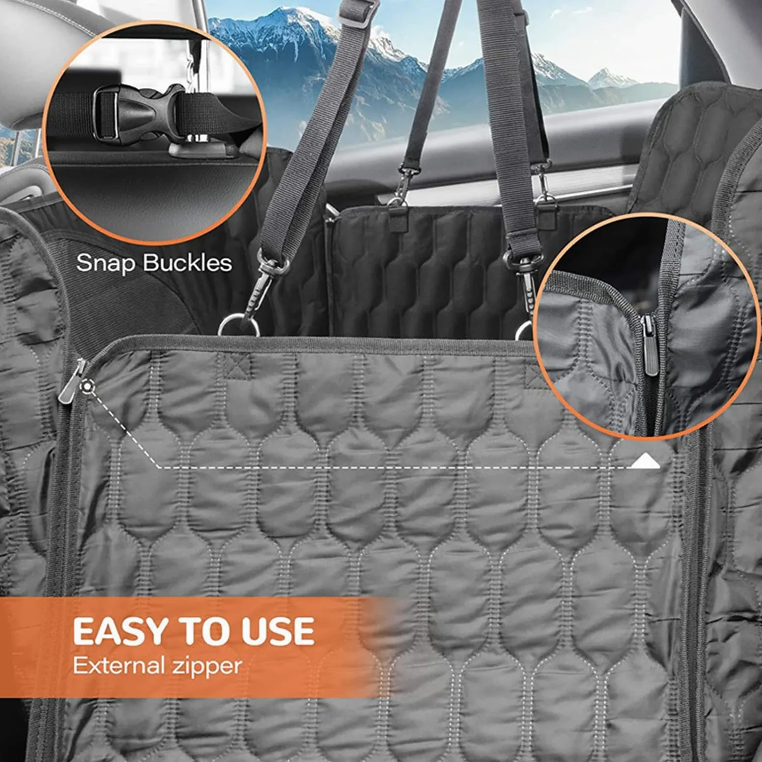 Funda Asiento Coche Perros Y Cinturón De Seguridad,Protector Asiento Coche Perro con Malla,Impermeables Y Antideslizantes Alfombrilla Coche Perro para Coche, Camiones, SUV