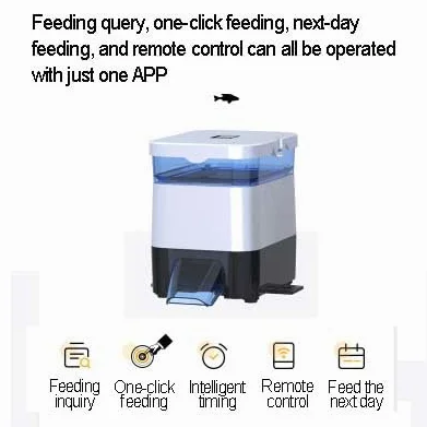 Alimentador automático de peces, control de aplicación WiFi, temporizador programable, fuente de alimentación múltiple, capacidad de 2.8 L para acuario y estanque interior/exterior