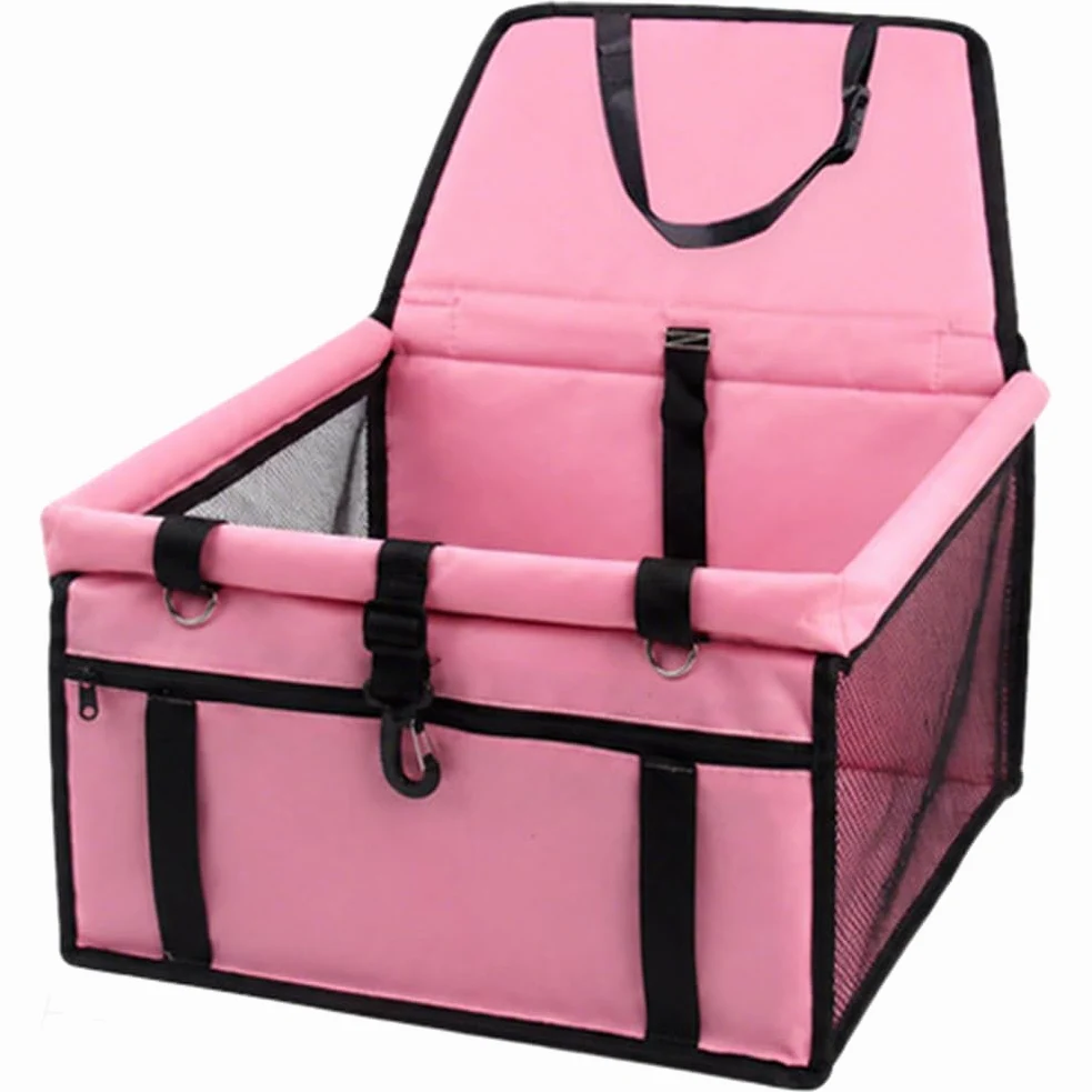 Funda plegable para asiento de coche para perros, bolsa de transporte Oxford impermeable con malla transpirable, transportador de mascotas para coches, bolsa de viaje plegable para perros, organizador
