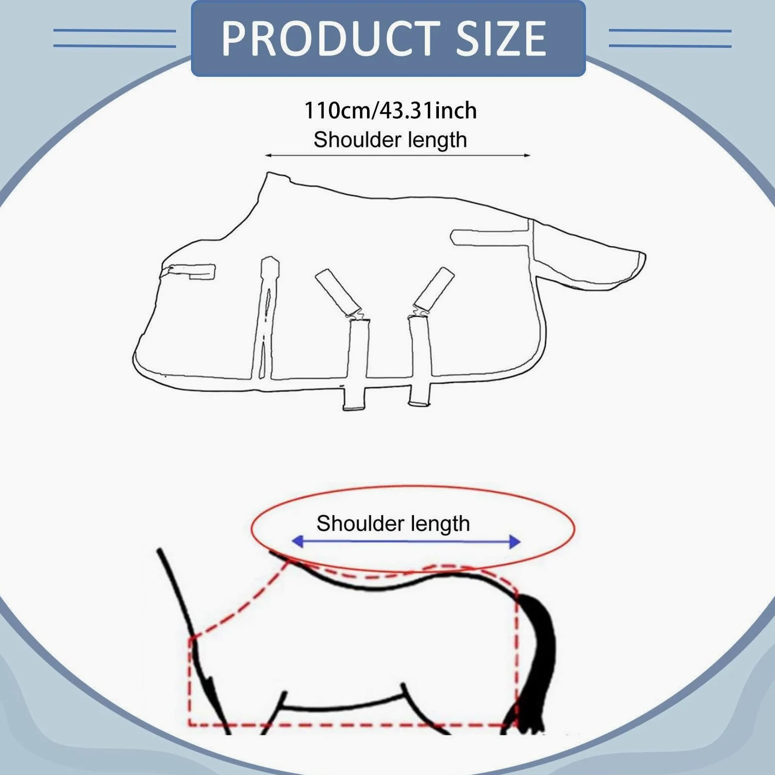 Manta de Invierno para Caballos con Protector Abdominal Integrado, Tejido Oxford 600D, Capucha Protectora, Hebilla Resistente, Apta para Establos Grup, Navy Blue L