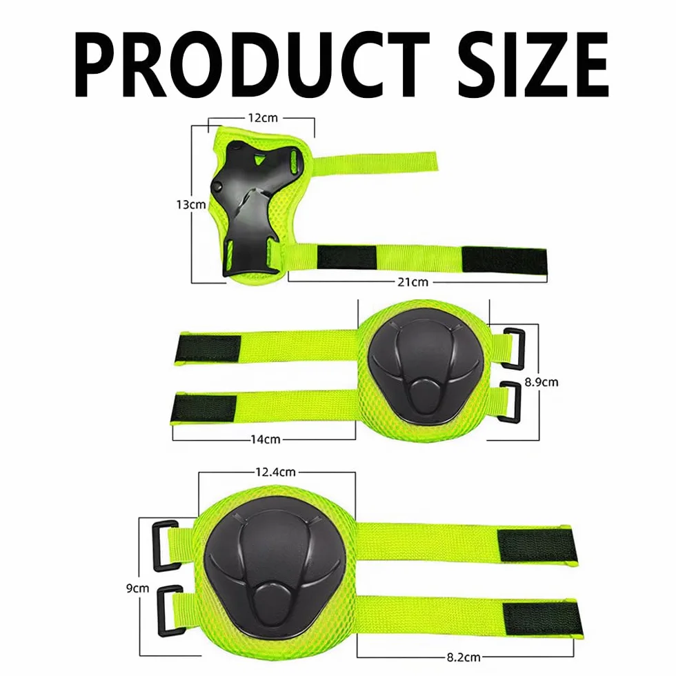 Protecciones Patines Niña Set Rodilleras Coderas Muñequeras Patinaje Monopatín Bicicleta Verde M