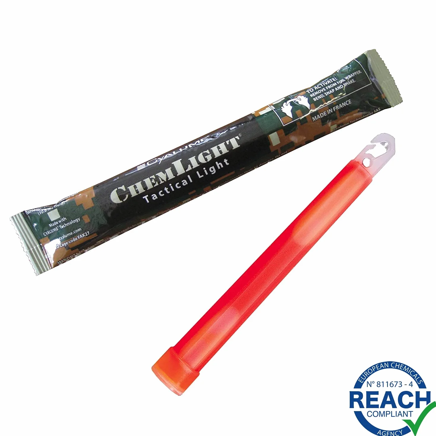 Cyalume ChemLight Lightsticks 15cm roja 12 horas militar Caja de 10