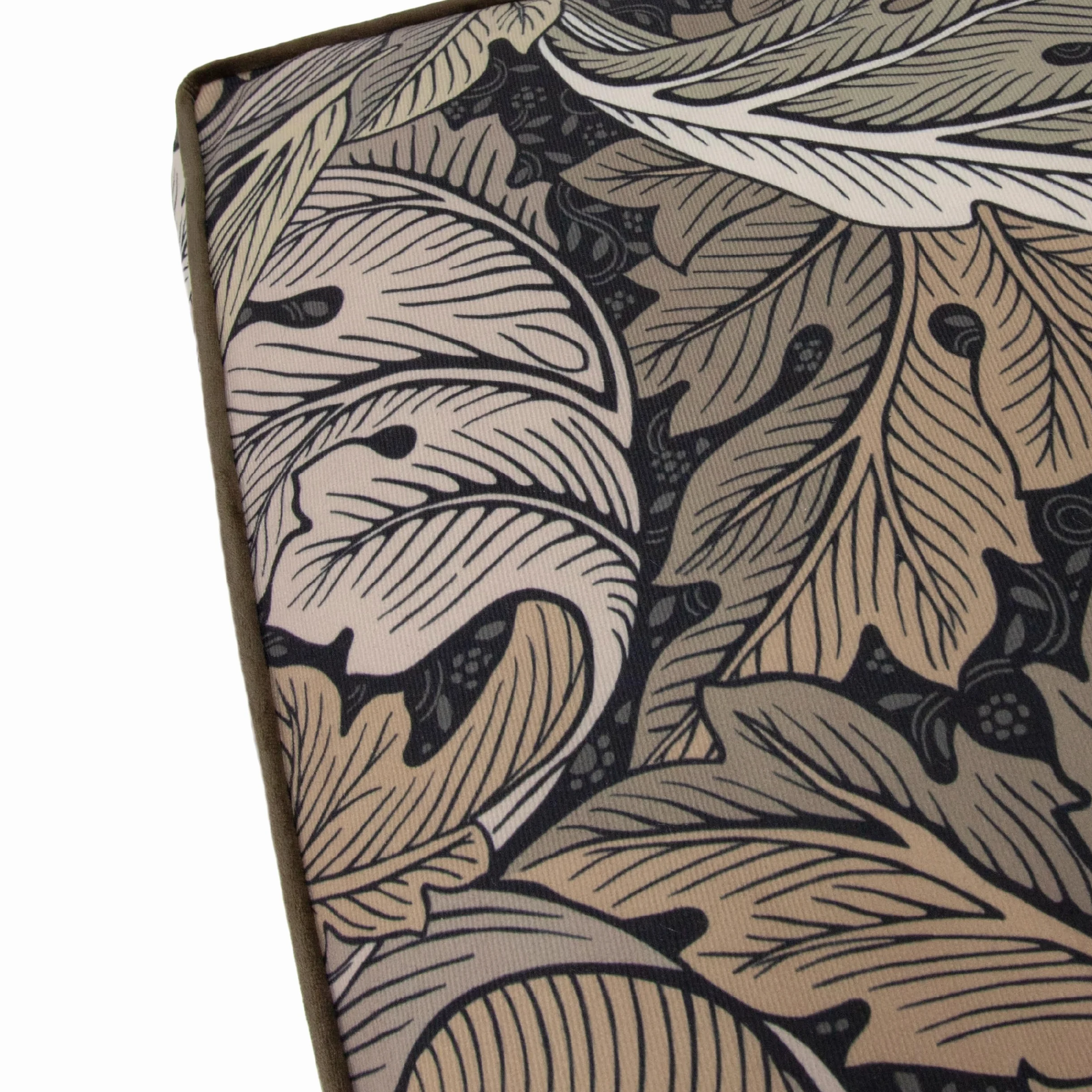 Rosewood x Morris & Co. Colchón Acanthus para Perros, Cama Grande para Perros, Caqui, Acolchado Grueso, Base Antideslizante, Lavable, Lujoso Estampado de William Morris