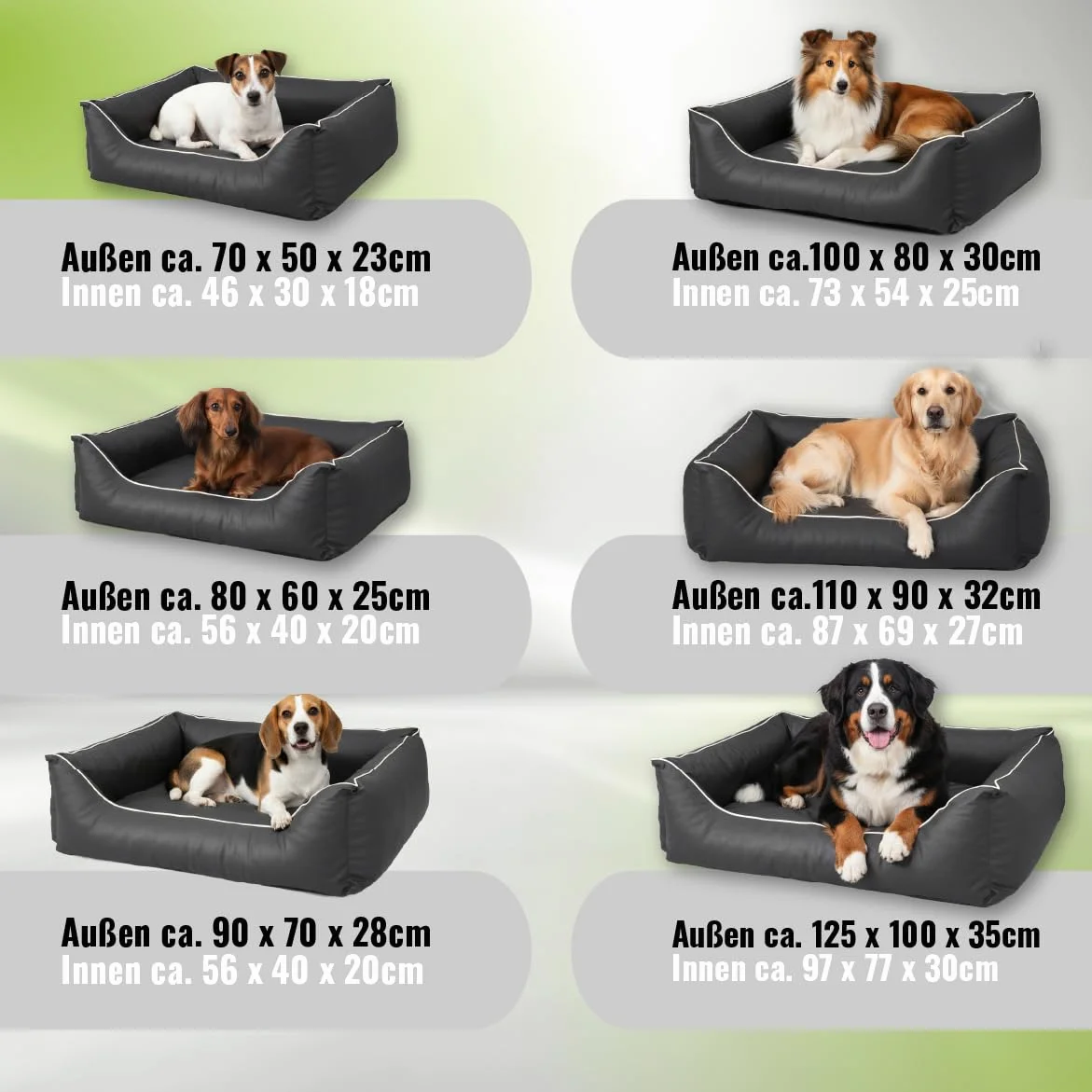 Cama para perros CopcoPet Rocco 2 en 1, impermeable y de piel sintética, con colchón de plástico para perros con espuma de copos o espuma viscoelástica ortopédica