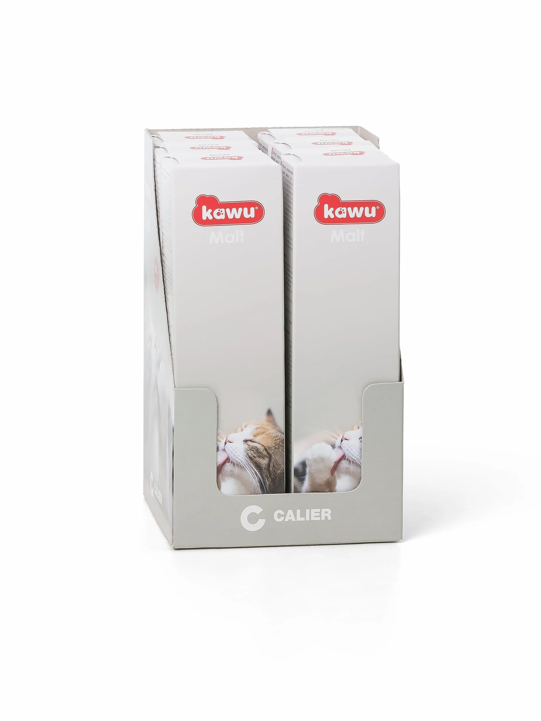 Calier - Kawu Malta - Complemento Nutricional para Gatos - Elimina y Previene Las Bolas de Pelo - Aporta Prebióticos, Ácidos Grasos Omega 3 y 6, y Minerales Esenciales - Pasta Oral Pack 6uds x 100 gr