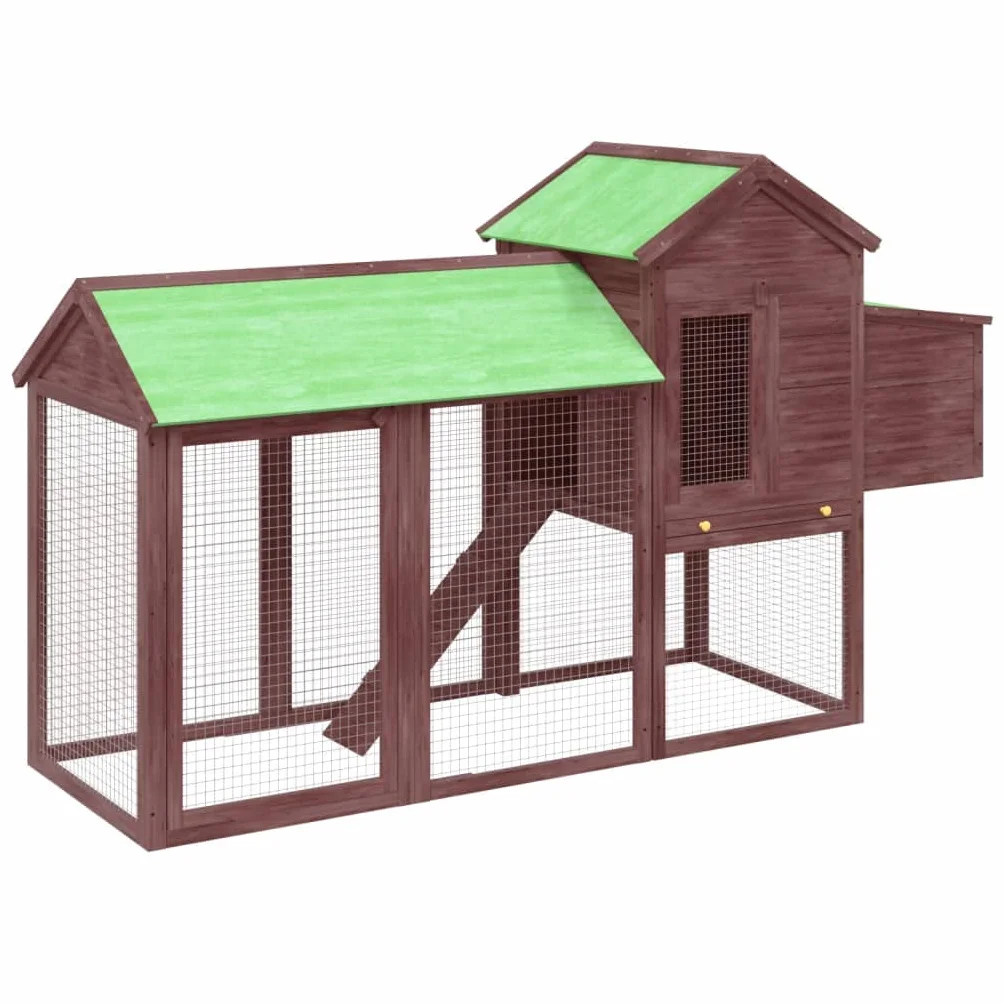 Gallinero moca 193 x 65 x 117 cm de madera maciza de pino con nido, rampa y zona para dormir, estable gallinero para aves de corral, patos y conejos