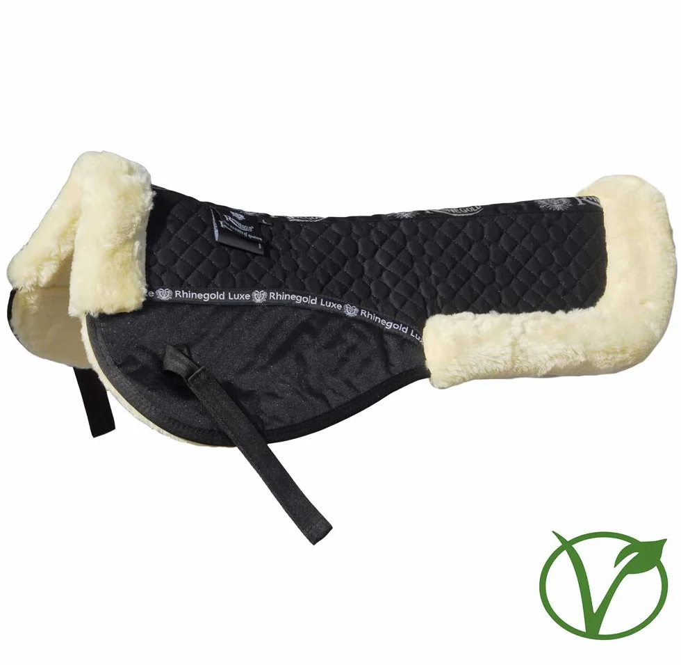 Rhinegold 448-F-WH/NAT - Media Almohadilla Unisex de Piel de Lujo, Blanco/Natural, Completo