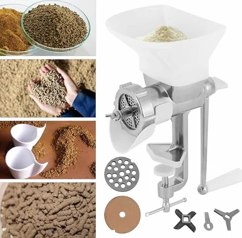 Máquina de pellets de alimentación manual para alimentos caseros para mascotas y ganado, ideal para hogares y granjas