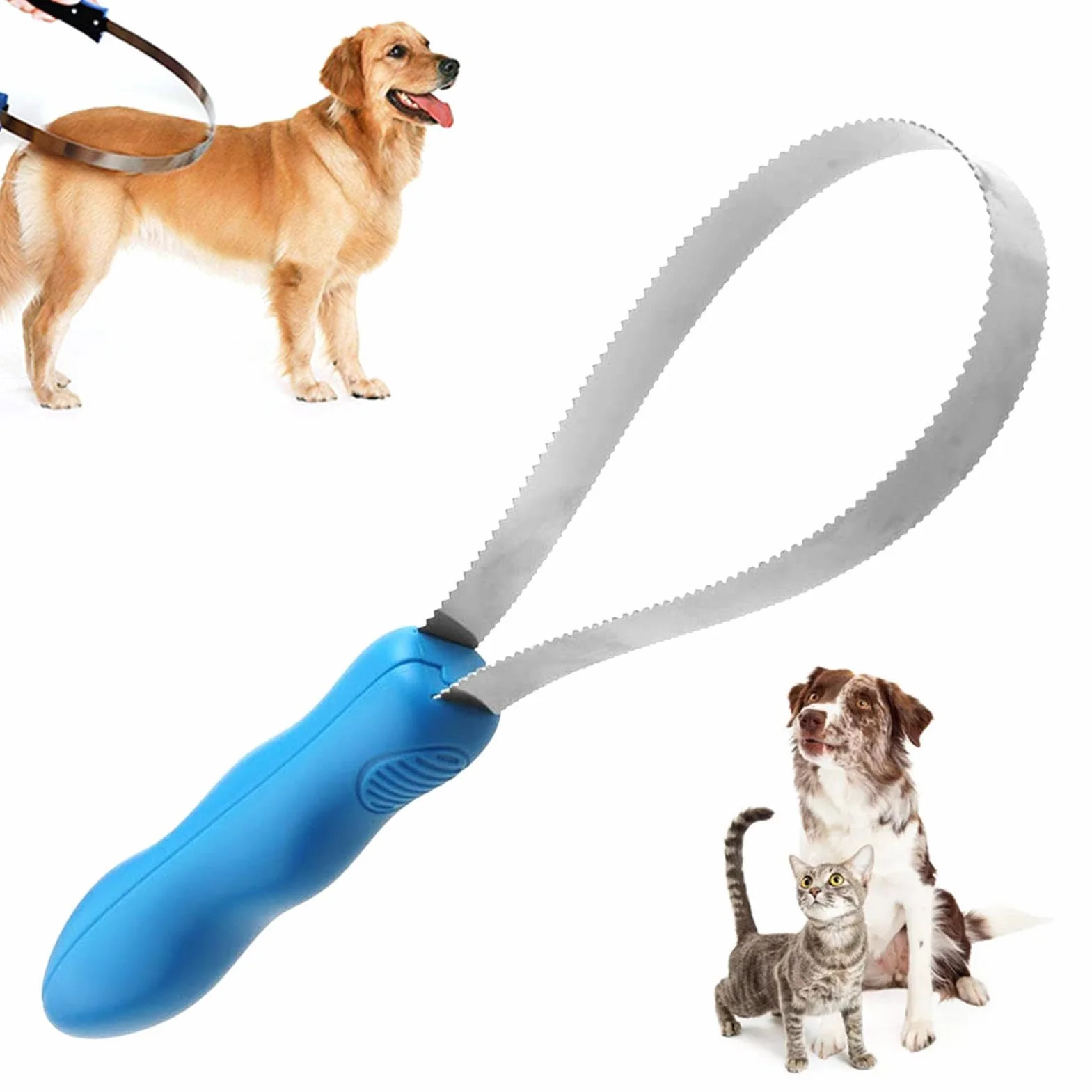 Hoja De Muda De Pelo De Doble Cara - Herramienta De Muda De Pelo Para Perros Y Caballos De Acero Inoxidable De 27,5 X 7 X 3 Cm | Cepillo De Dientes Fino Y Grueso De Metal Para Mascotas, Cuidado Del Ca