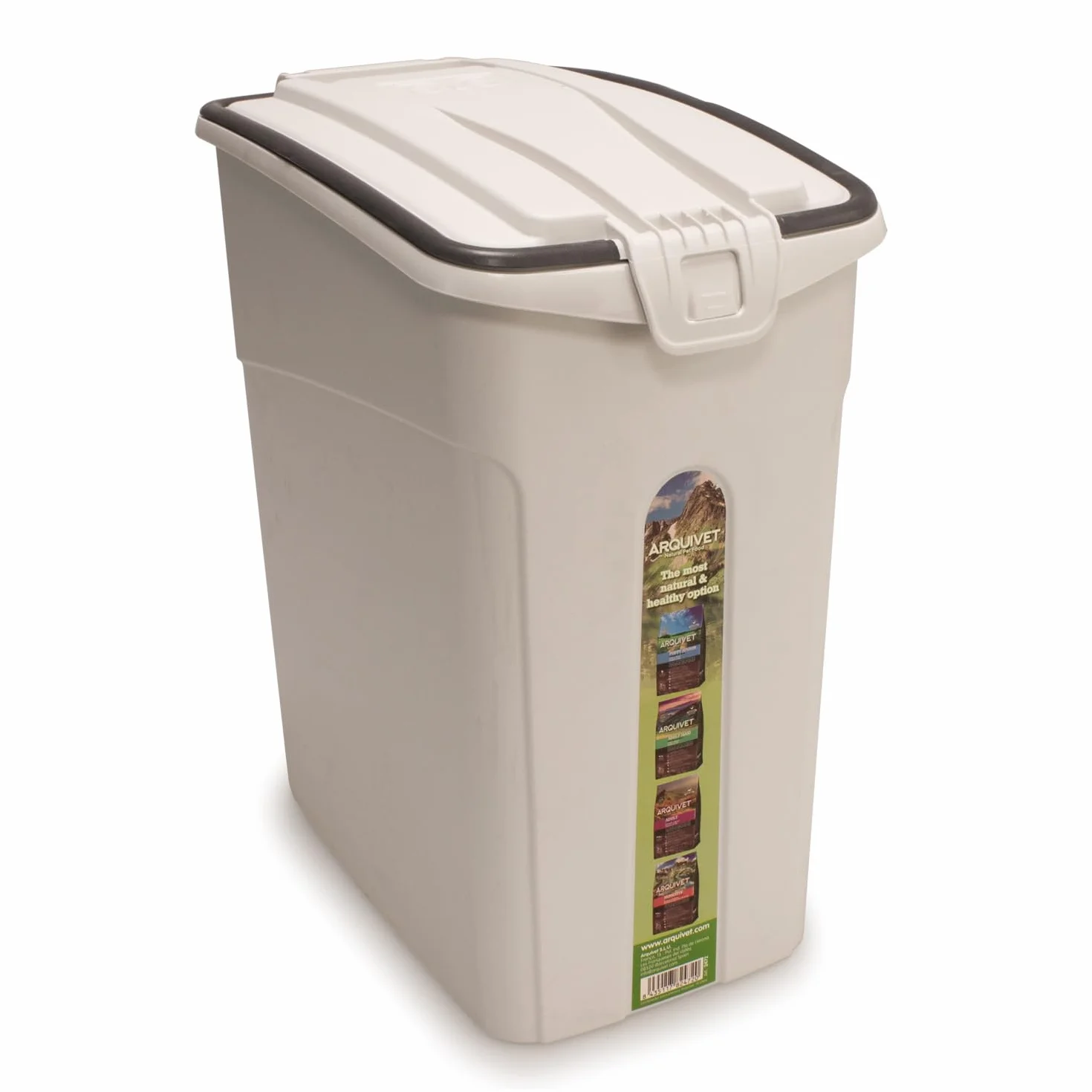 Arquivet, Contenedor hermético para pienso de perros o gatos, Hasta 14 litros, 5 Kg, Cubo para guardar la comida de nuestra mascota, Incluye pala dosificadora,19,5 x 31 x 34 cm