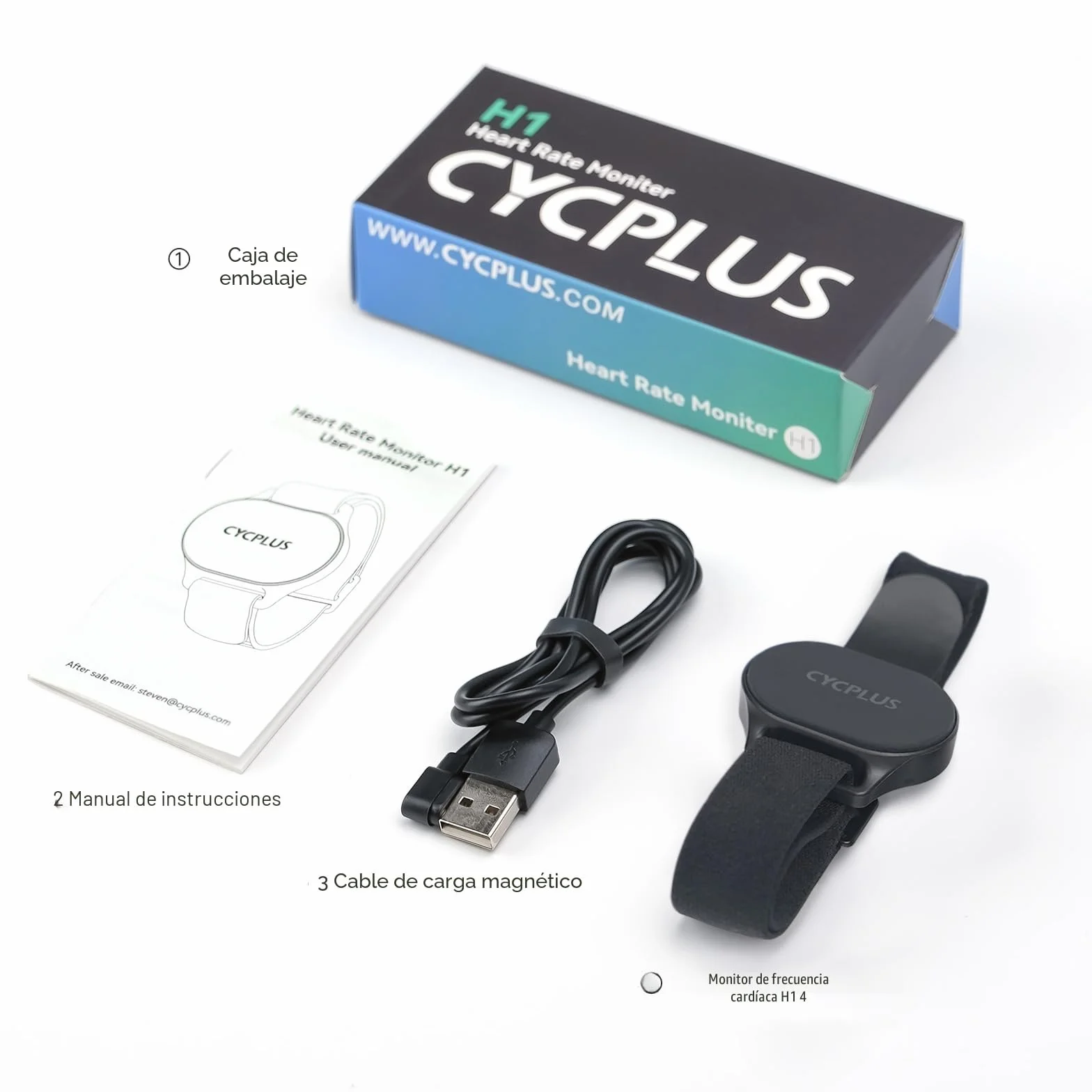 CYCPLUS Brazalete Cardio-frecuencia Monitor HR Bluetooth 5.1 IP67 Impermeable