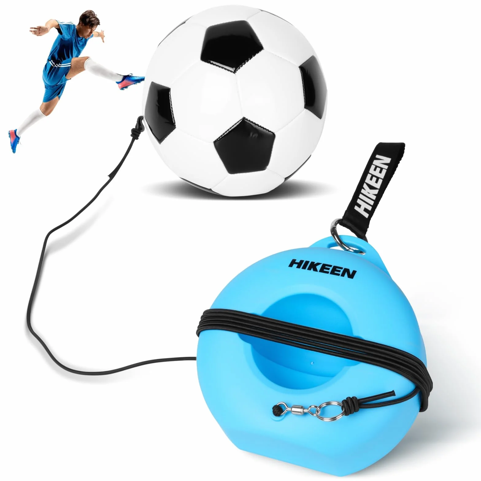 Hikeen Kit Entrenamiento Futbol con Balon Base Metalica para Exterior Interior Jovenes Adultos