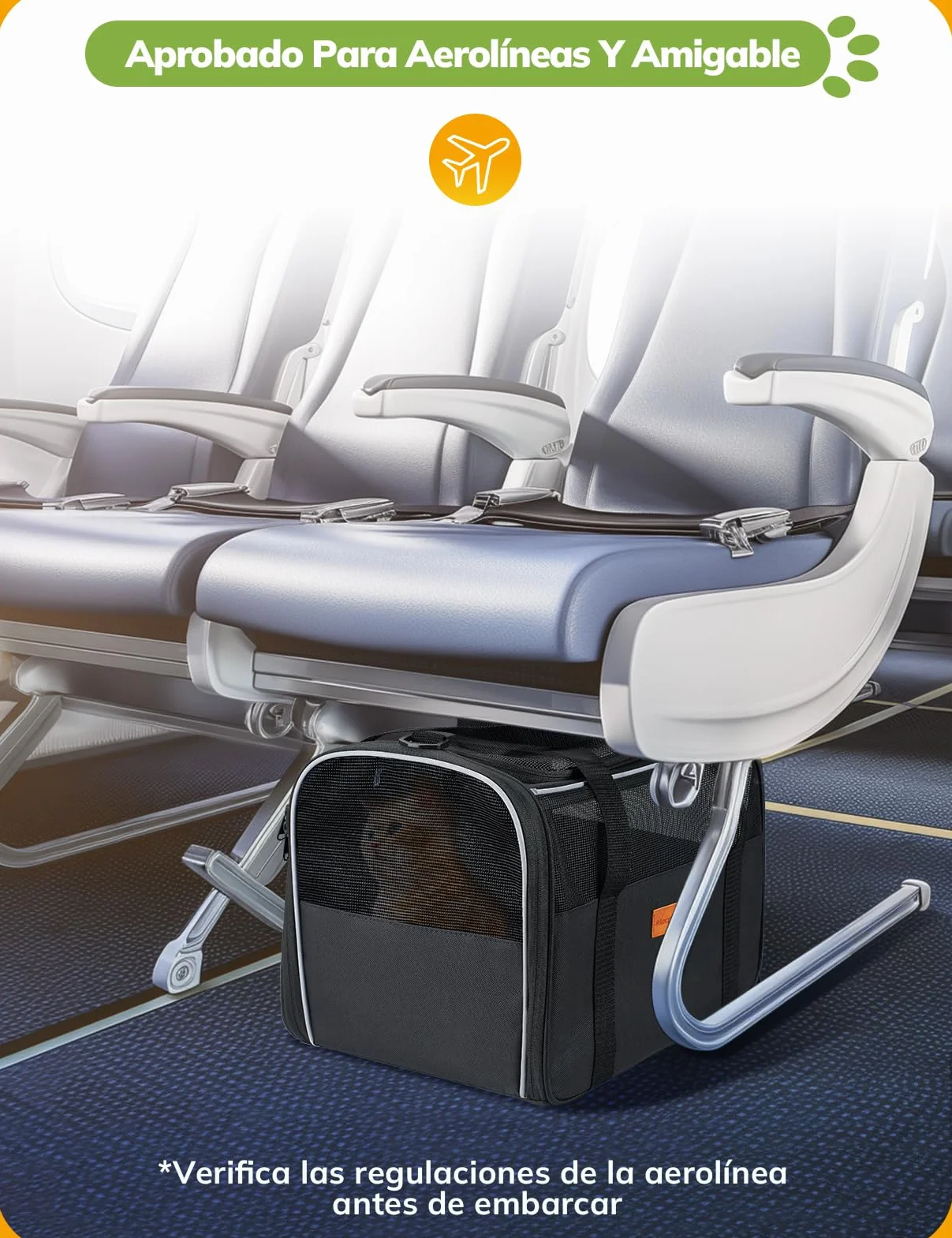 Morpilot Transportín Perro y Gato, Bolsa de Transporte Plegable y Transpirable con Correa de Hombro Ajustable, Ideal para Gatos y Mochila de Viaje para Perros Pequeños